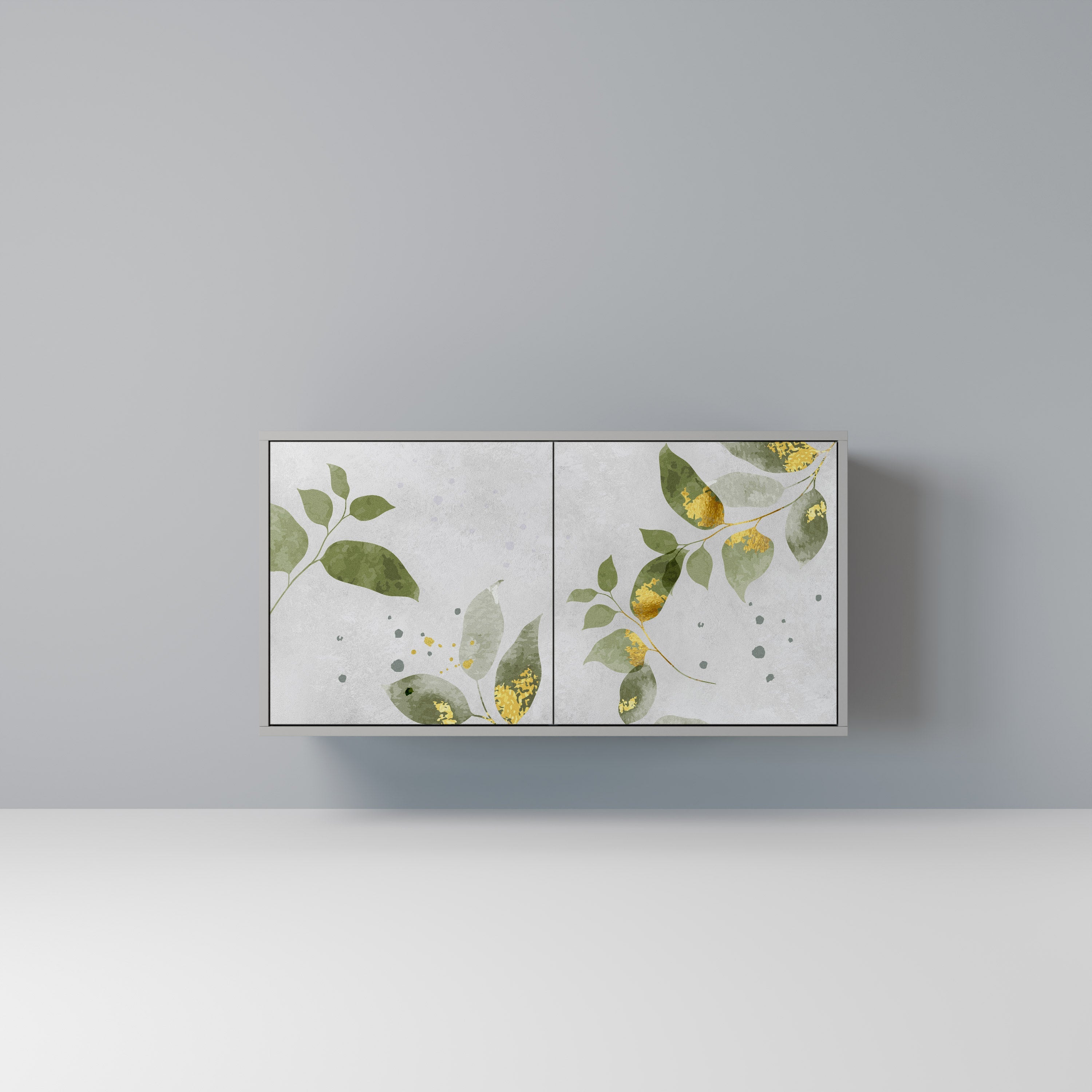ELEGANT BOTANICS Μπουφές με 2 πόρτες σε γκρι φινίρισμα