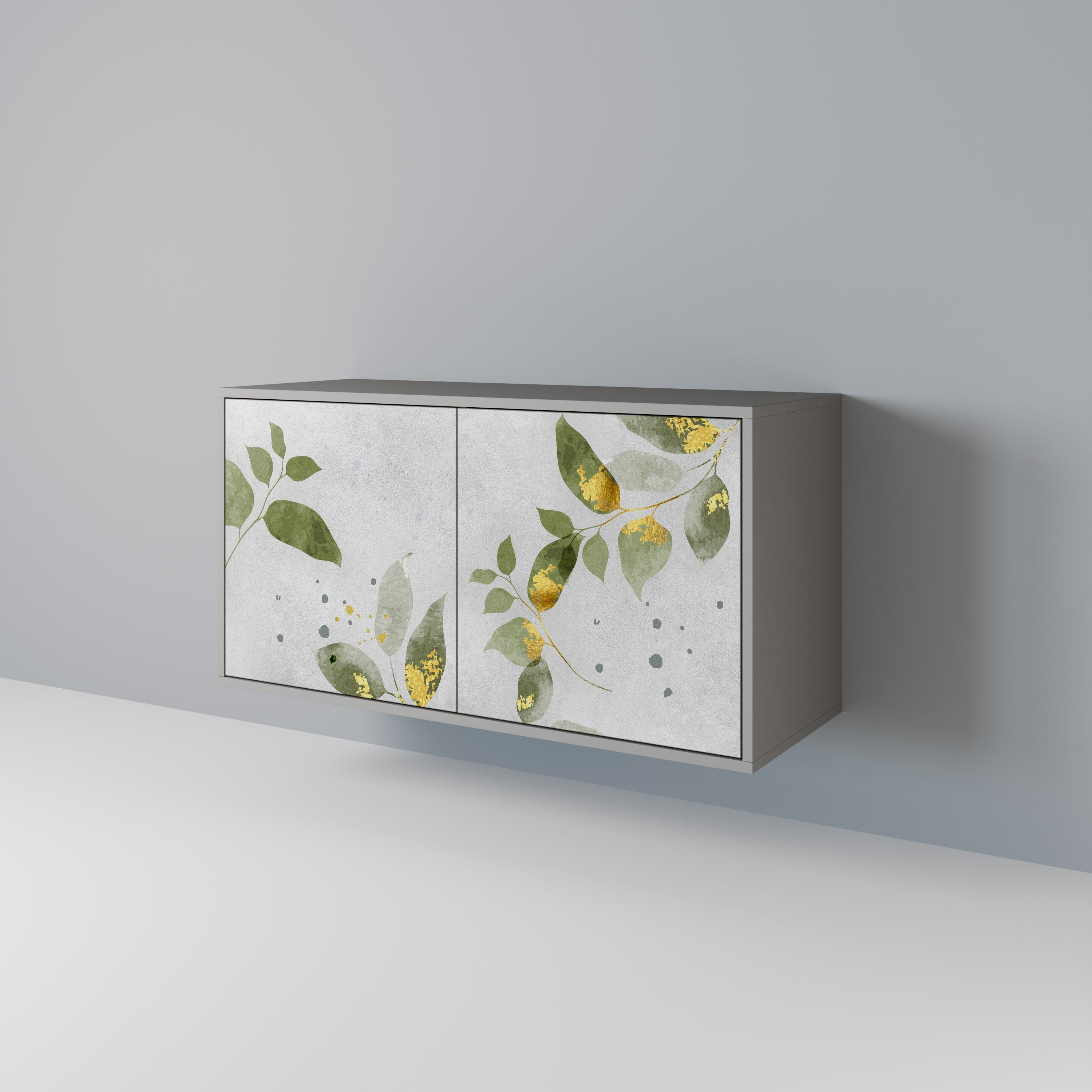 ELEGANT BOTANICS Μπουφές με 2 πόρτες σε γκρι φινίρισμα