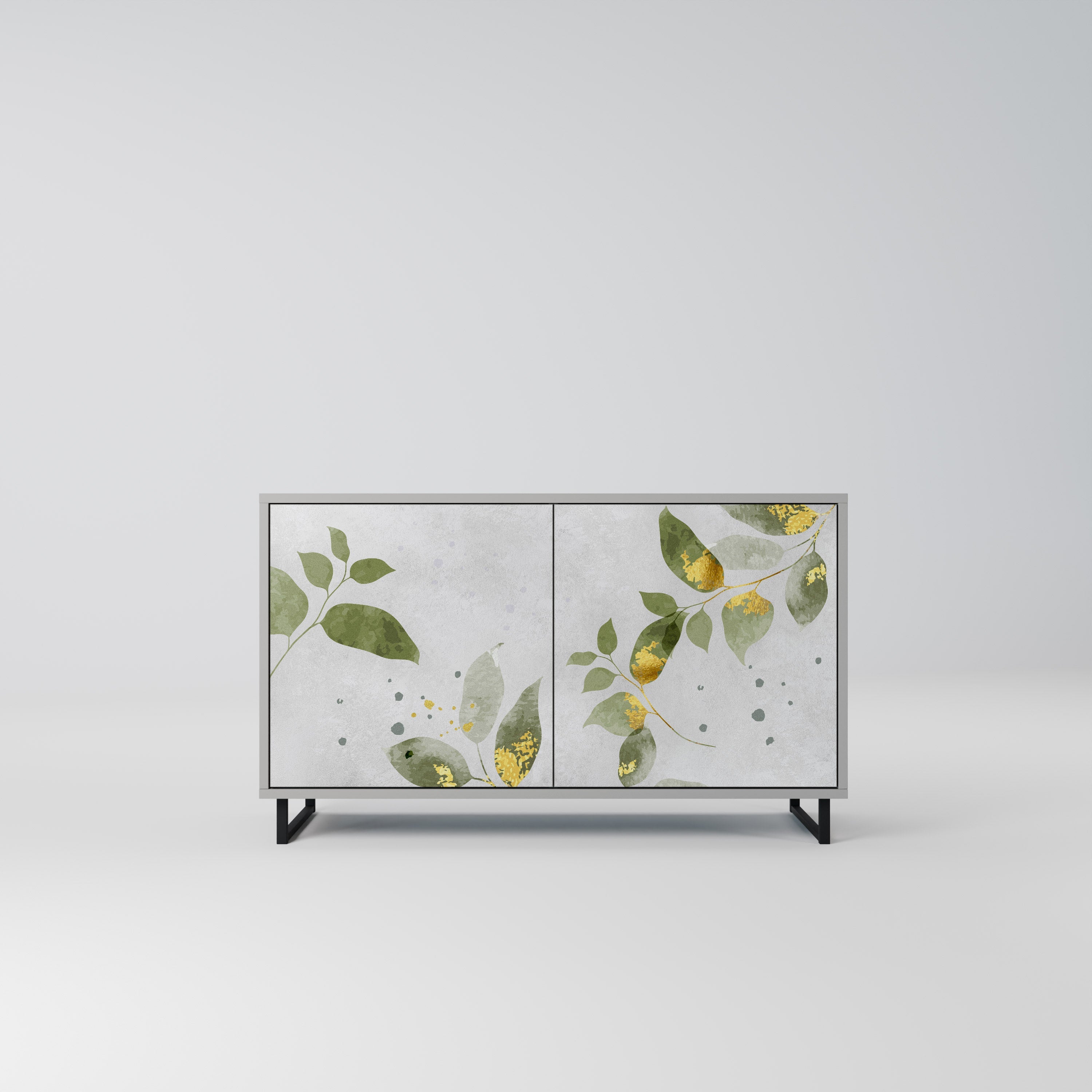 ELEGANT BOTANICS Μπουφές με 2 πόρτες σε γκρι φινίρισμα
