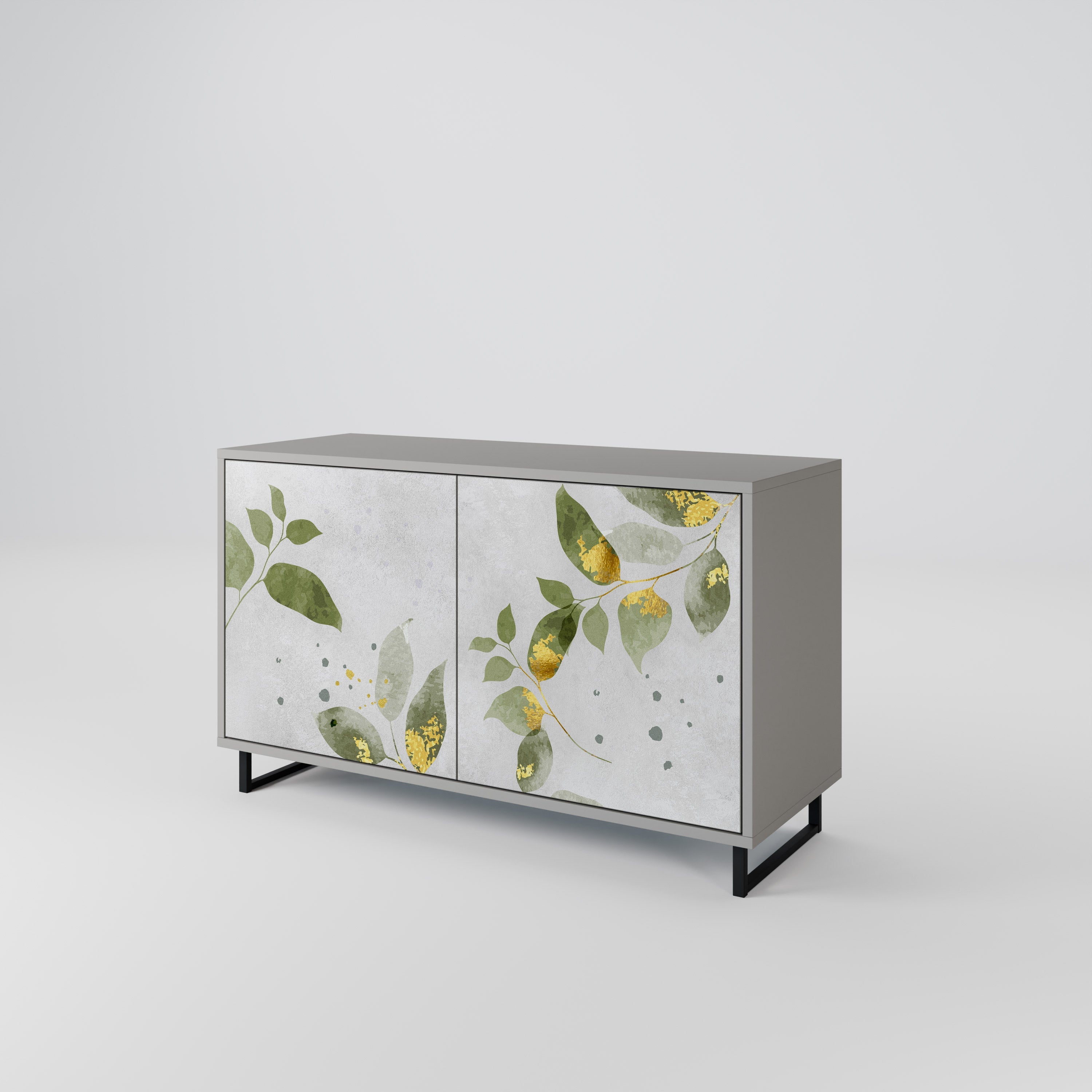 ELEGANT BOTANICS Μπουφές με 2 πόρτες σε γκρι φινίρισμα