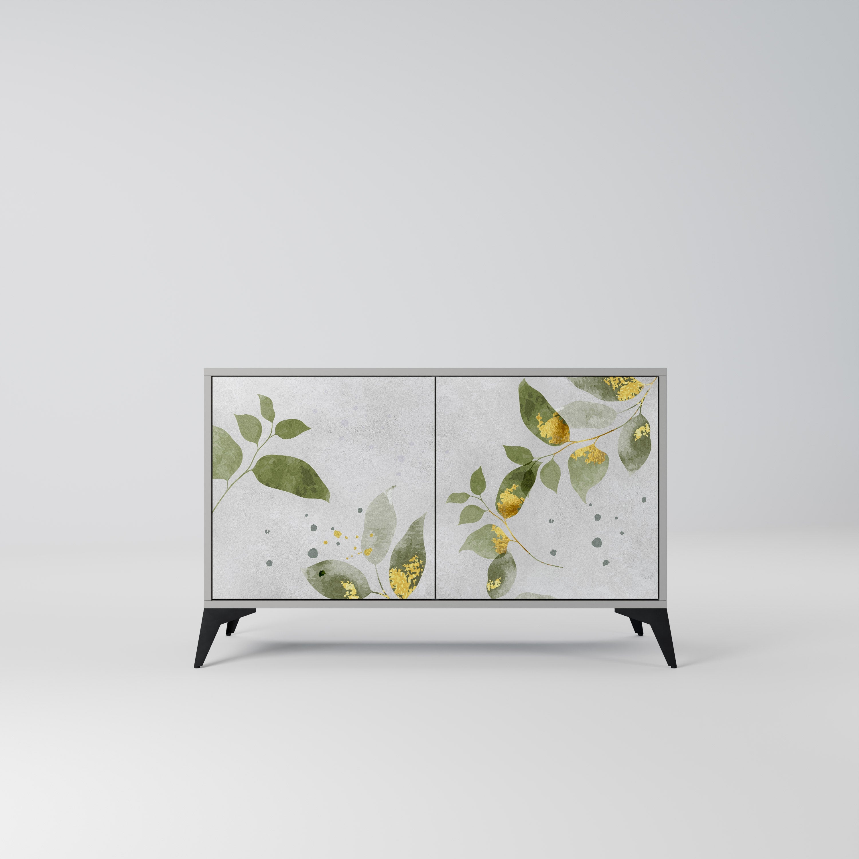 ELEGANT BOTANICS Μπουφές με 2 πόρτες σε γκρι φινίρισμα