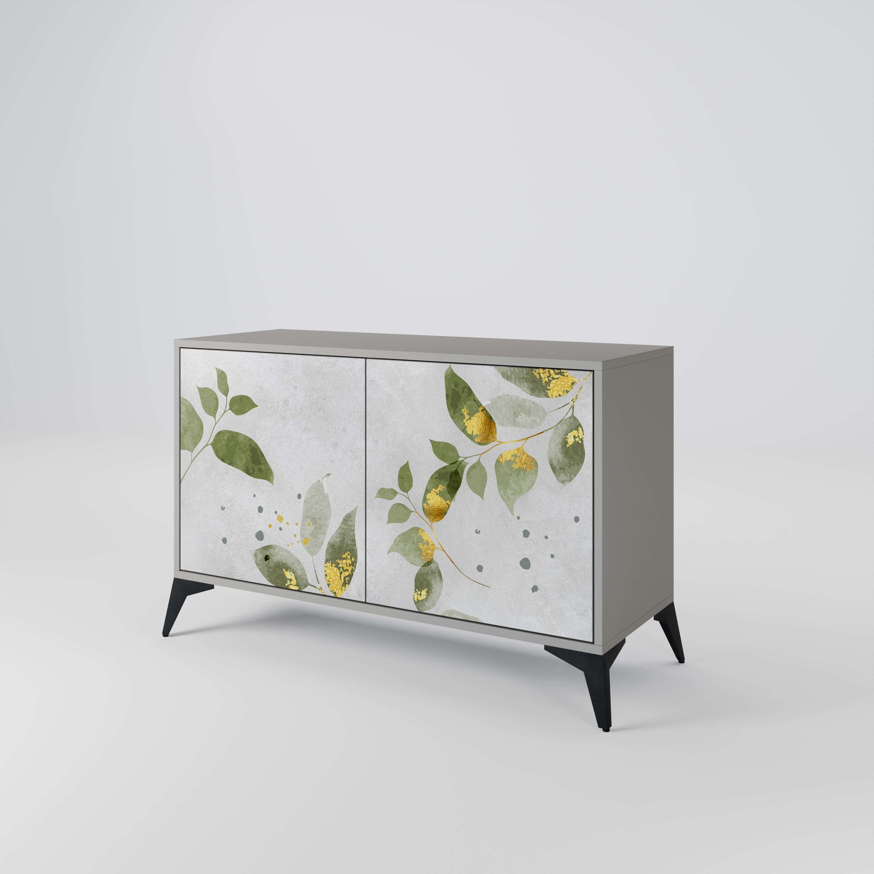 ELEGANT BOTANICS Μπουφές με 2 πόρτες σε γκρι φινίρισμα