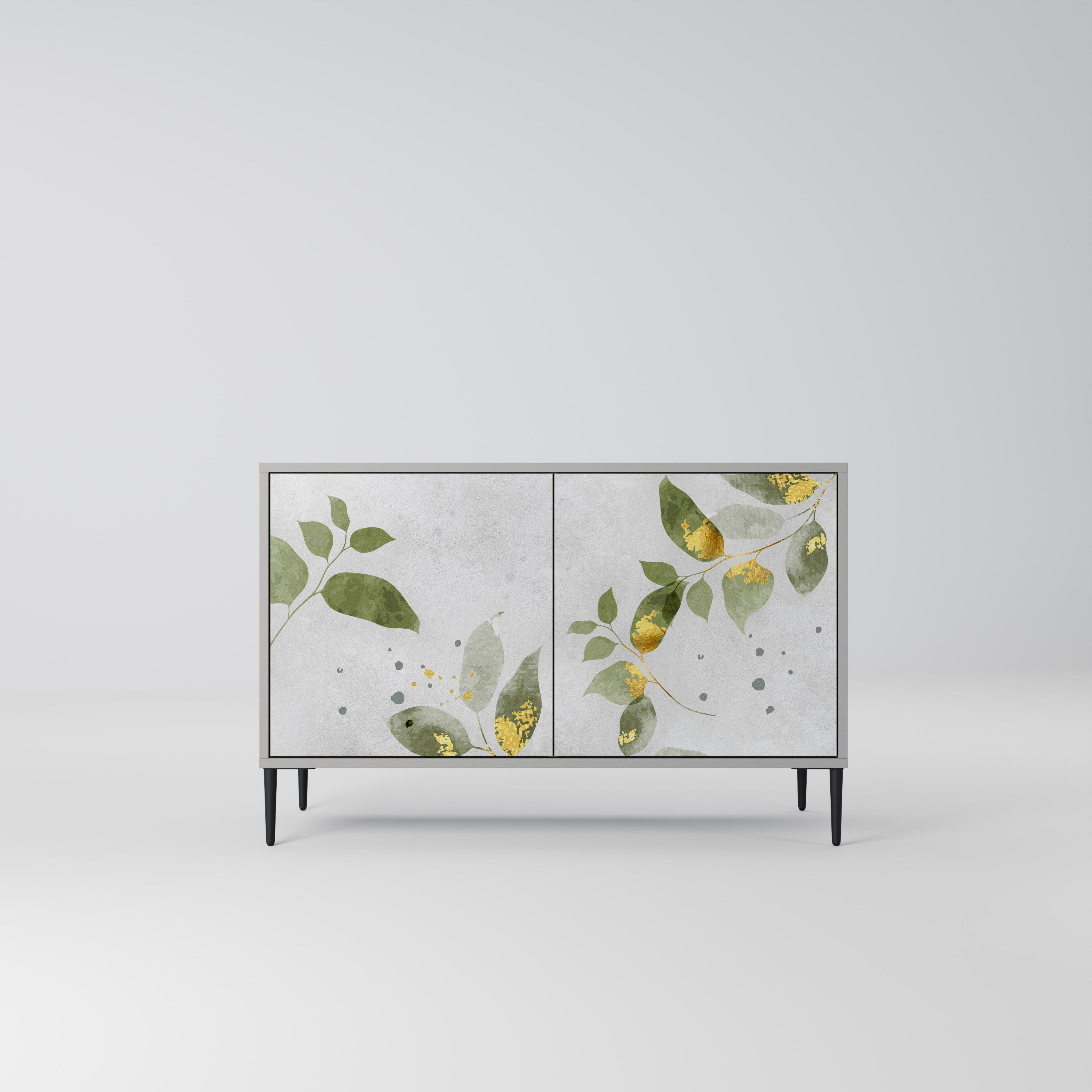 ELEGANT BOTANICS Μπουφές με 2 πόρτες σε γκρι φινίρισμα
