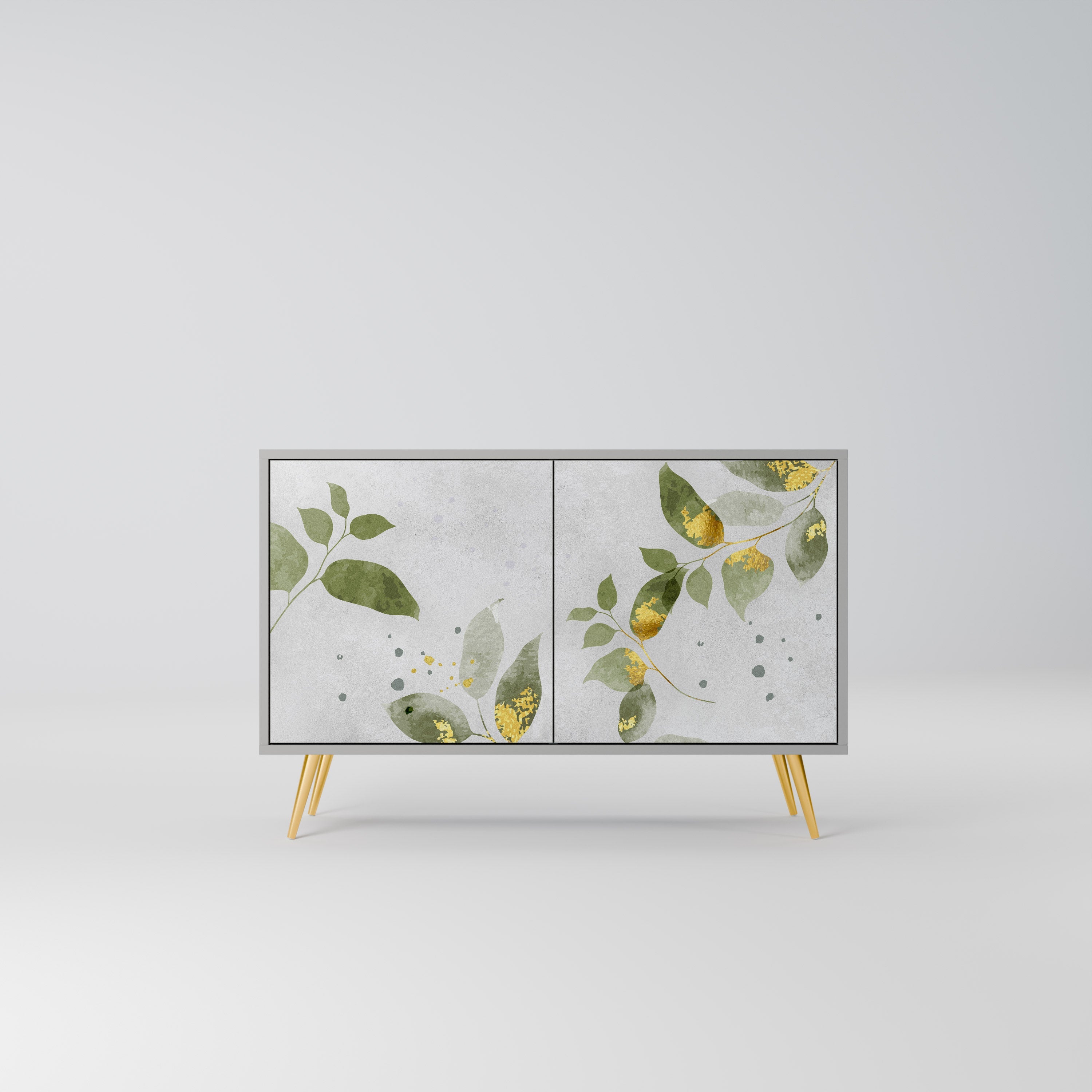 ELEGANT BOTANICS Μπουφές με 2 πόρτες σε γκρι φινίρισμα
