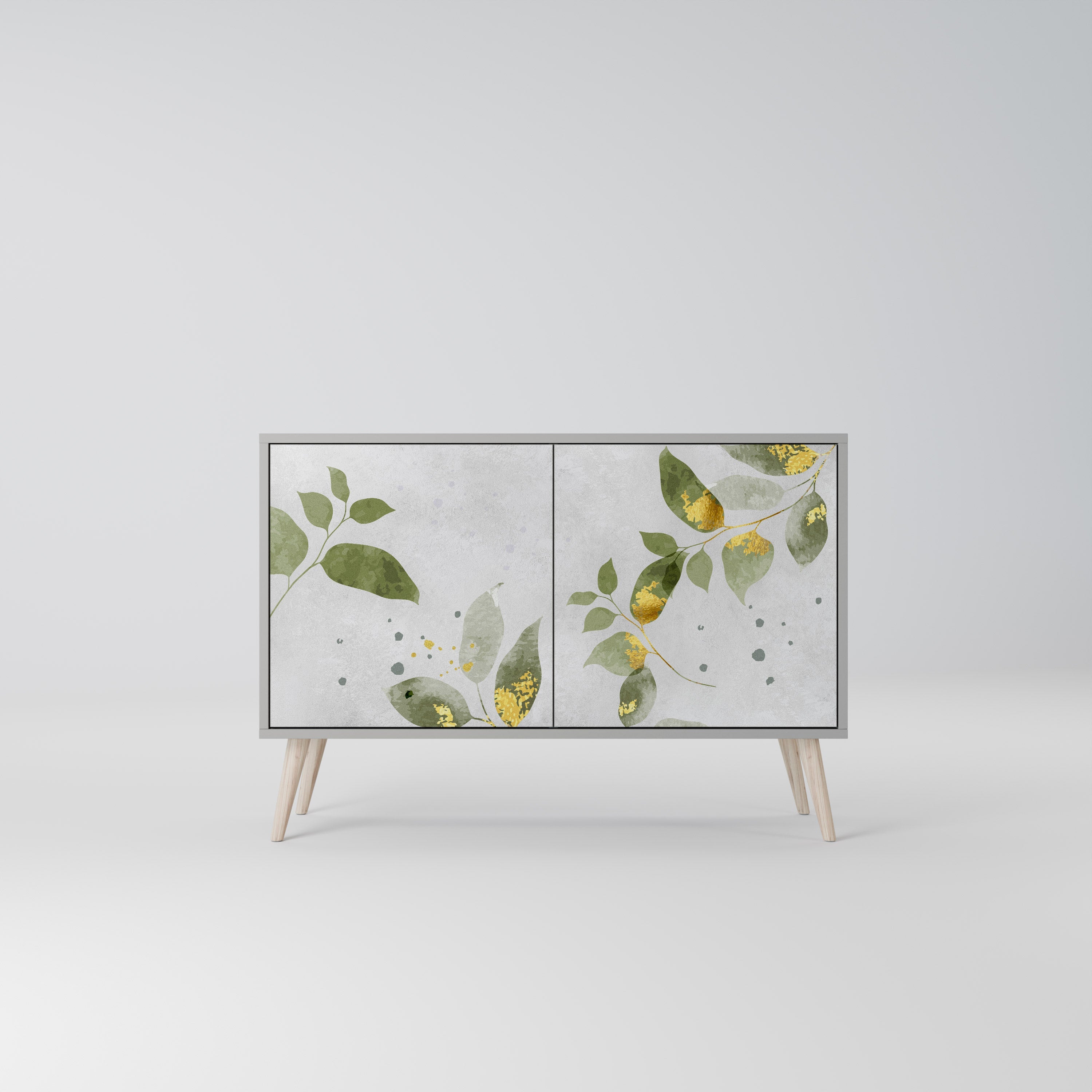 ELEGANT BOTANICS Μπουφές με 2 πόρτες σε γκρι φινίρισμα