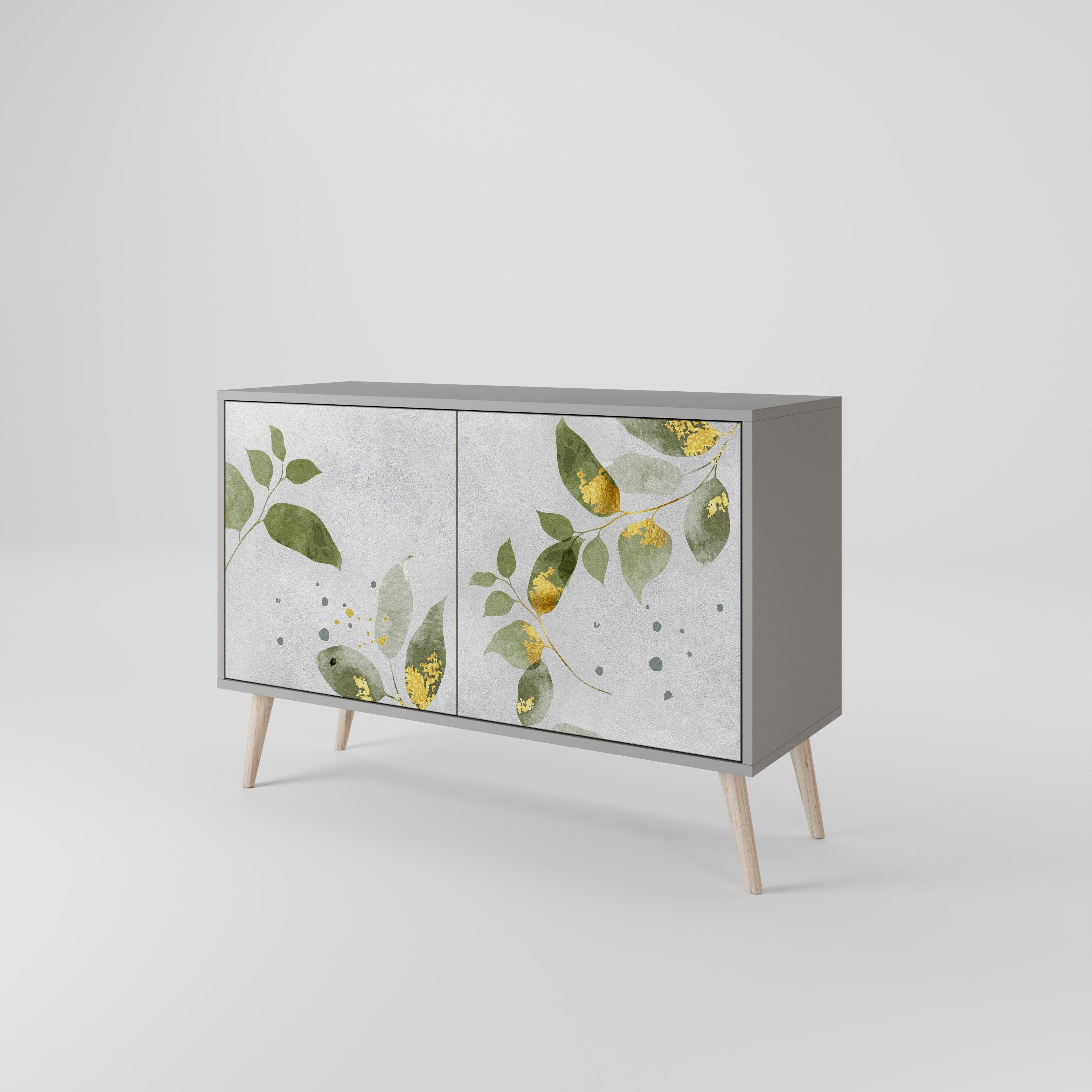 ELEGANT BOTANICS Μπουφές με 2 πόρτες σε γκρι φινίρισμα