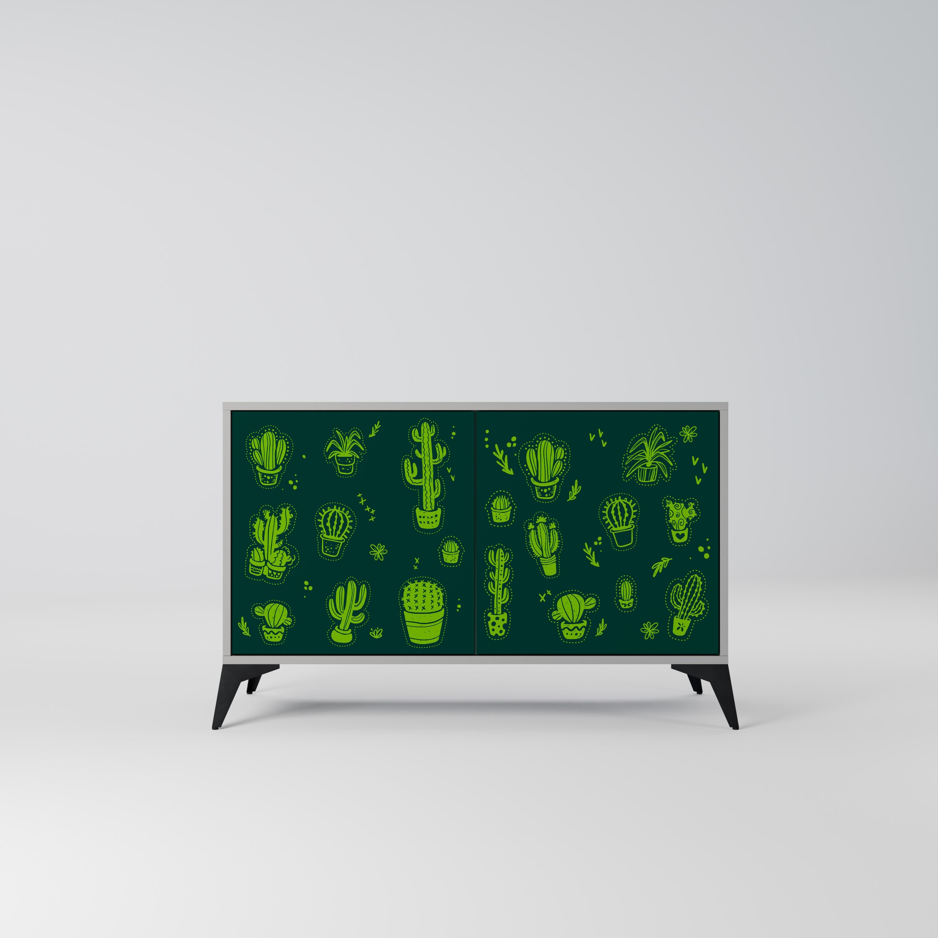 Μπουφές DESERT GREEN με 2 πόρτες σε γκρι φινίρισμα