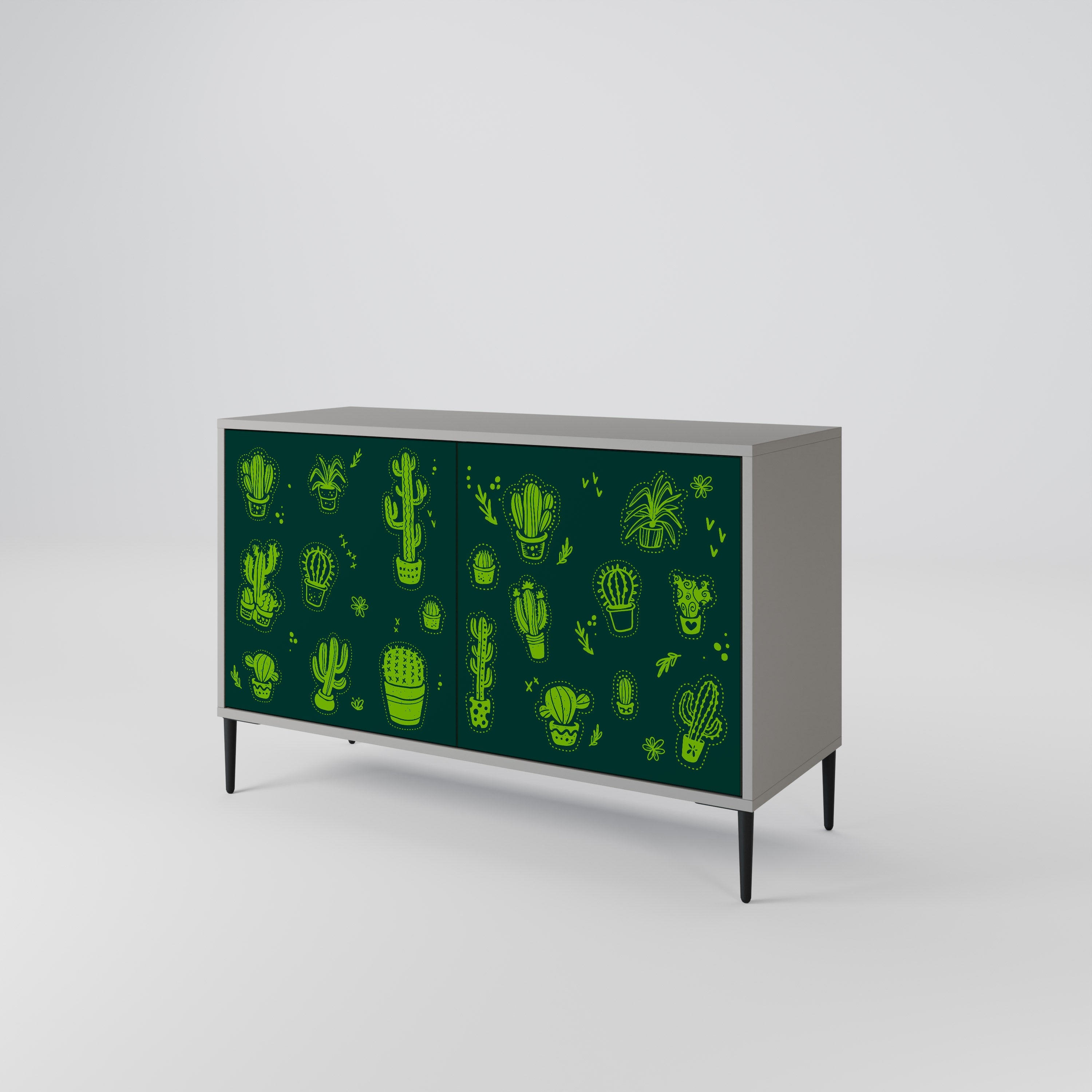 Μπουφές DESERT GREEN με 2 πόρτες σε γκρι φινίρισμα