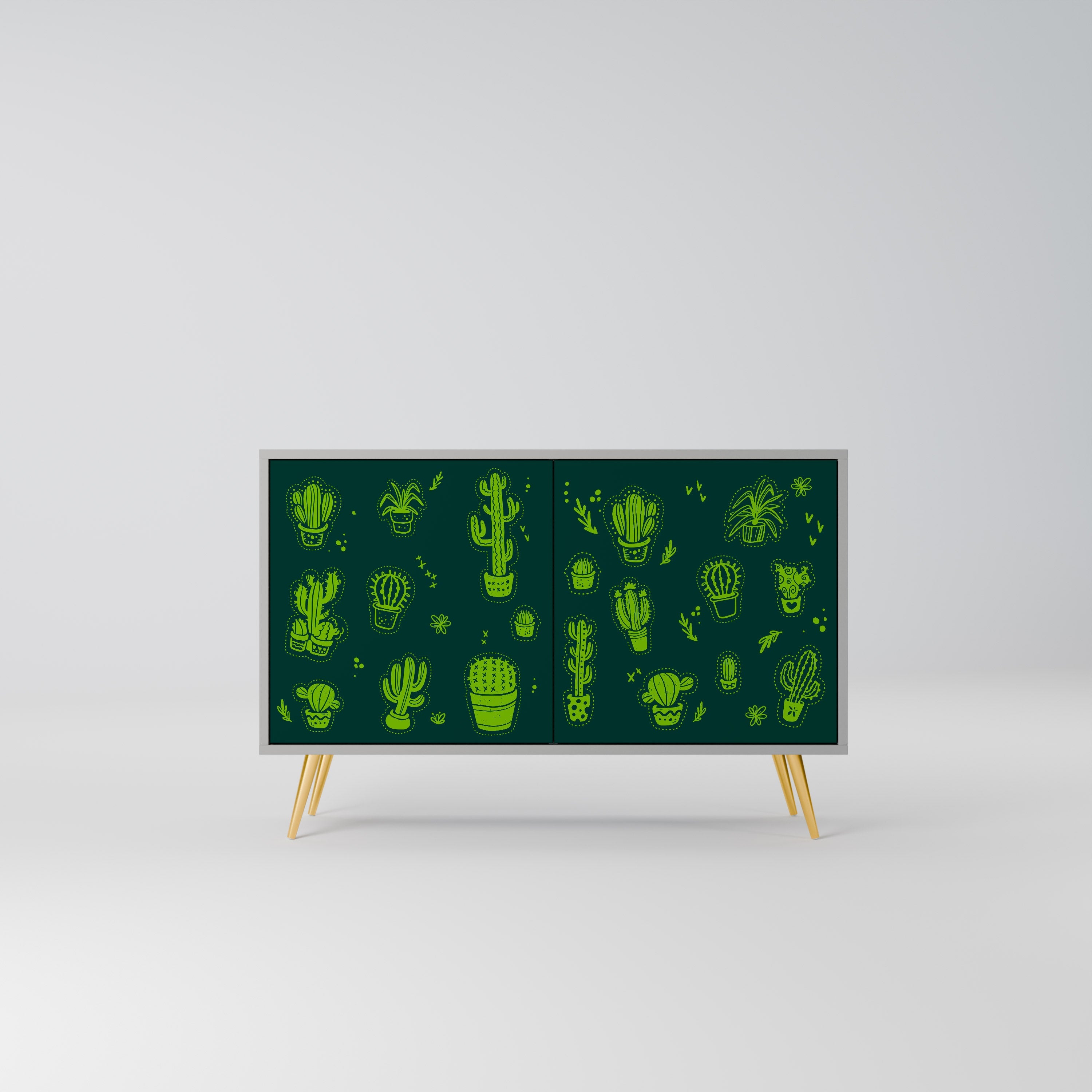 Μπουφές DESERT GREEN με 2 πόρτες σε γκρι φινίρισμα
