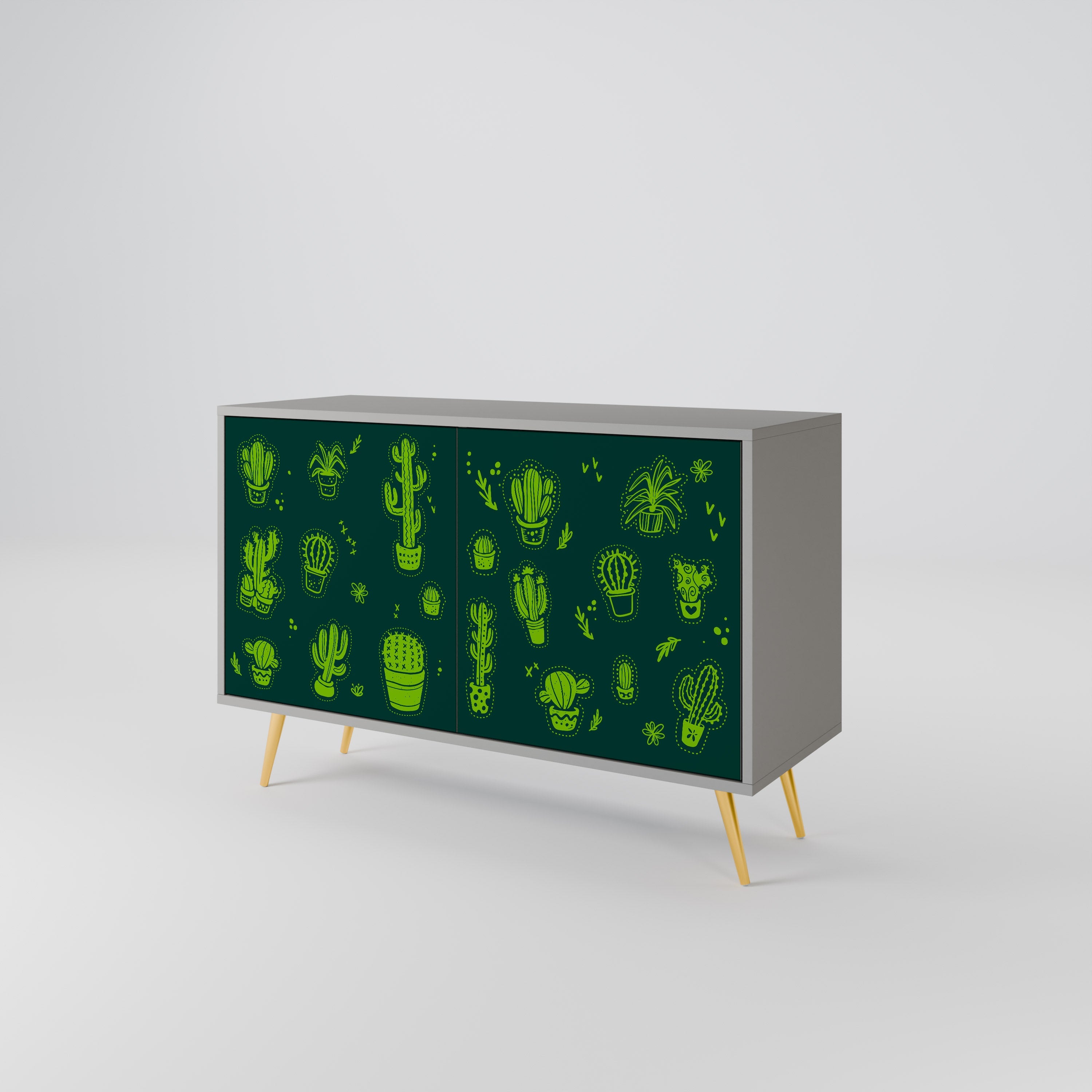Μπουφές DESERT GREEN με 2 πόρτες σε γκρι φινίρισμα