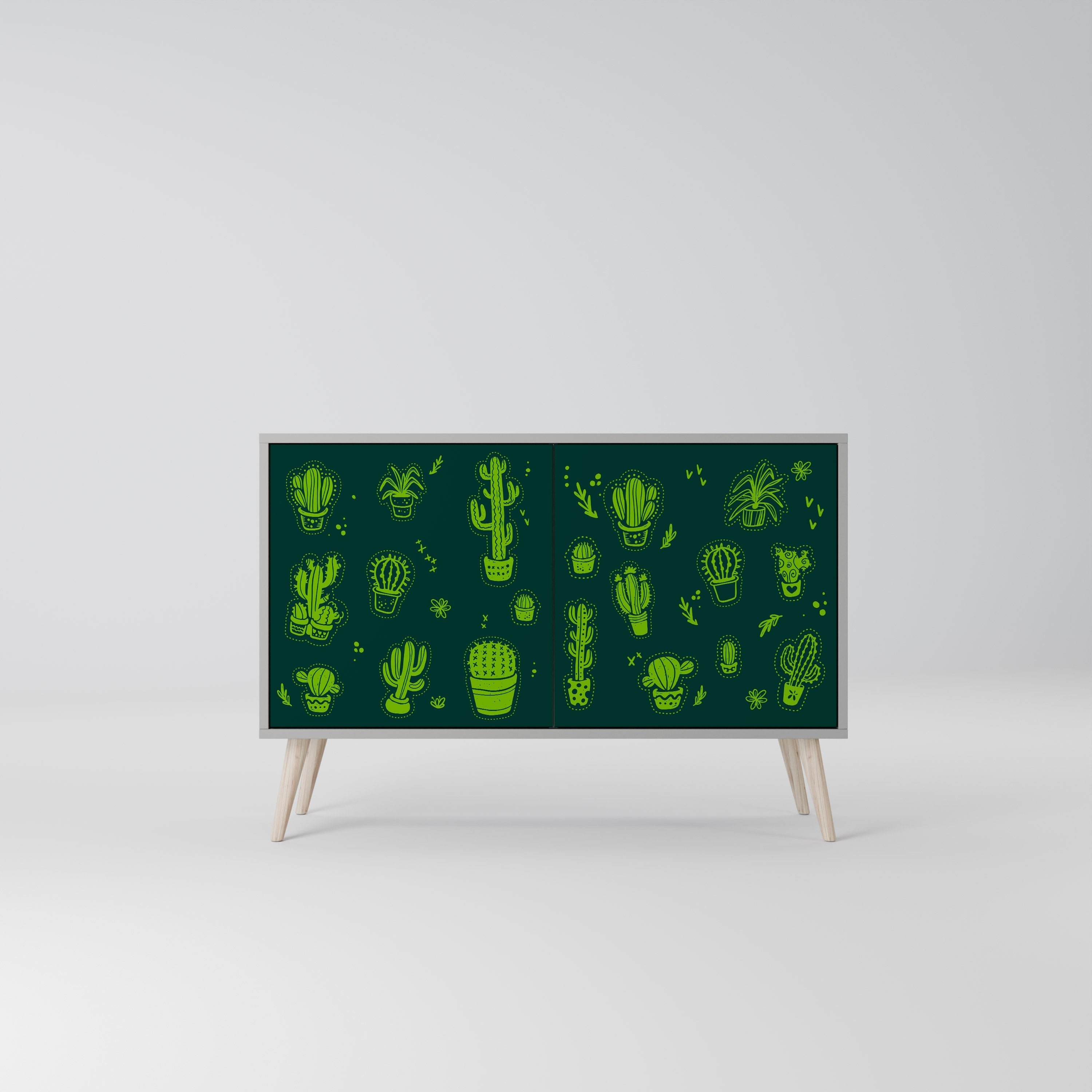 Μπουφές DESERT GREEN με 2 πόρτες σε γκρι φινίρισμα