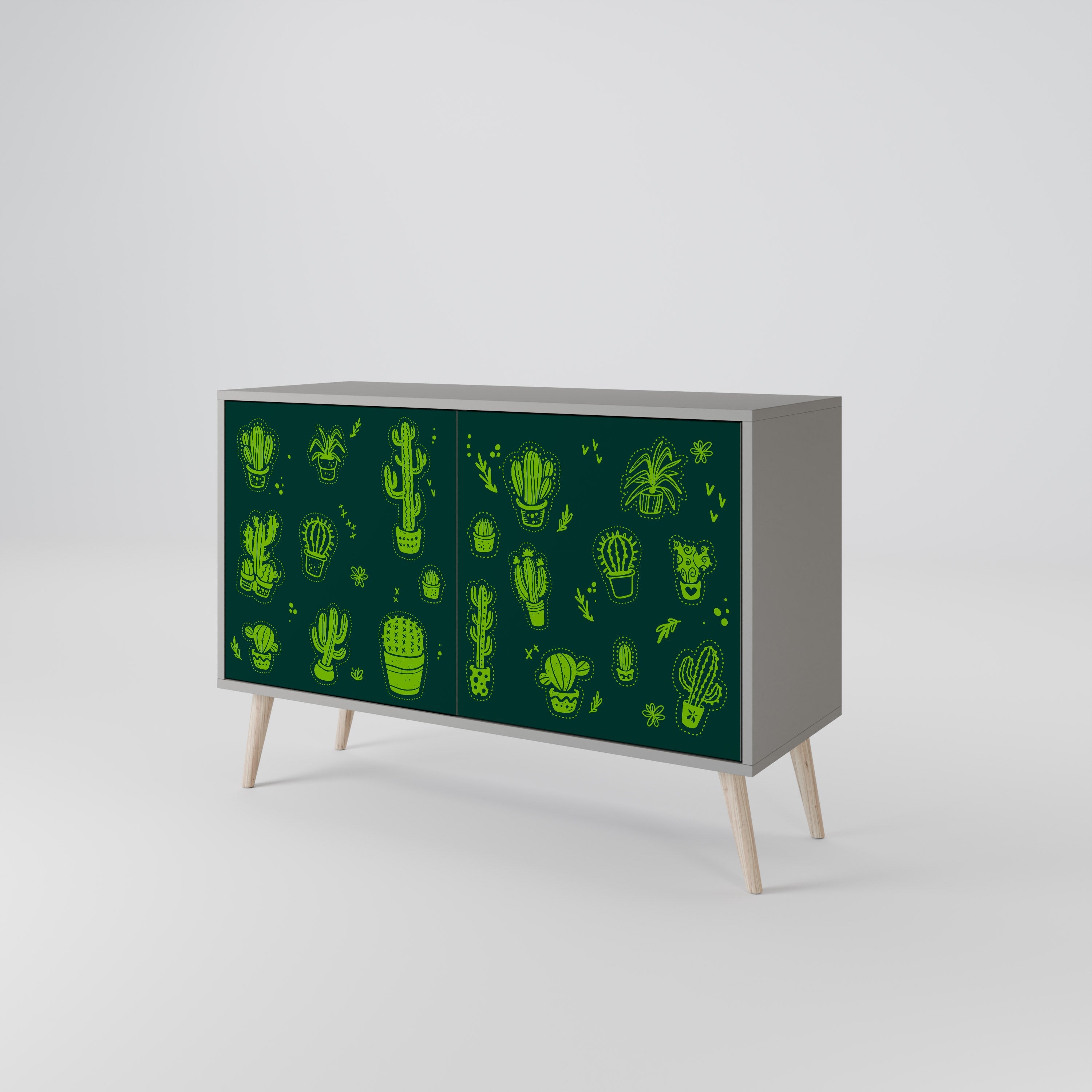 Μπουφές DESERT GREEN με 2 πόρτες σε γκρι φινίρισμα
