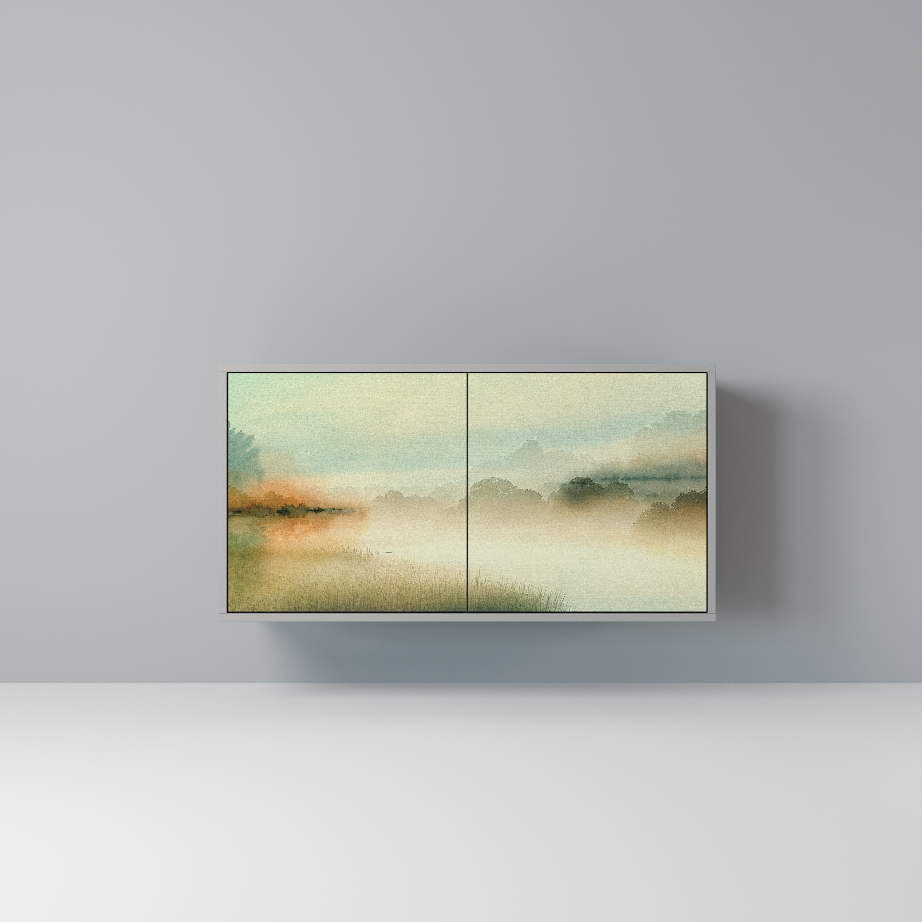 Μπουφές MORNING BY THE LAKE με 2 πόρτες σε γκρι φινίρισμα