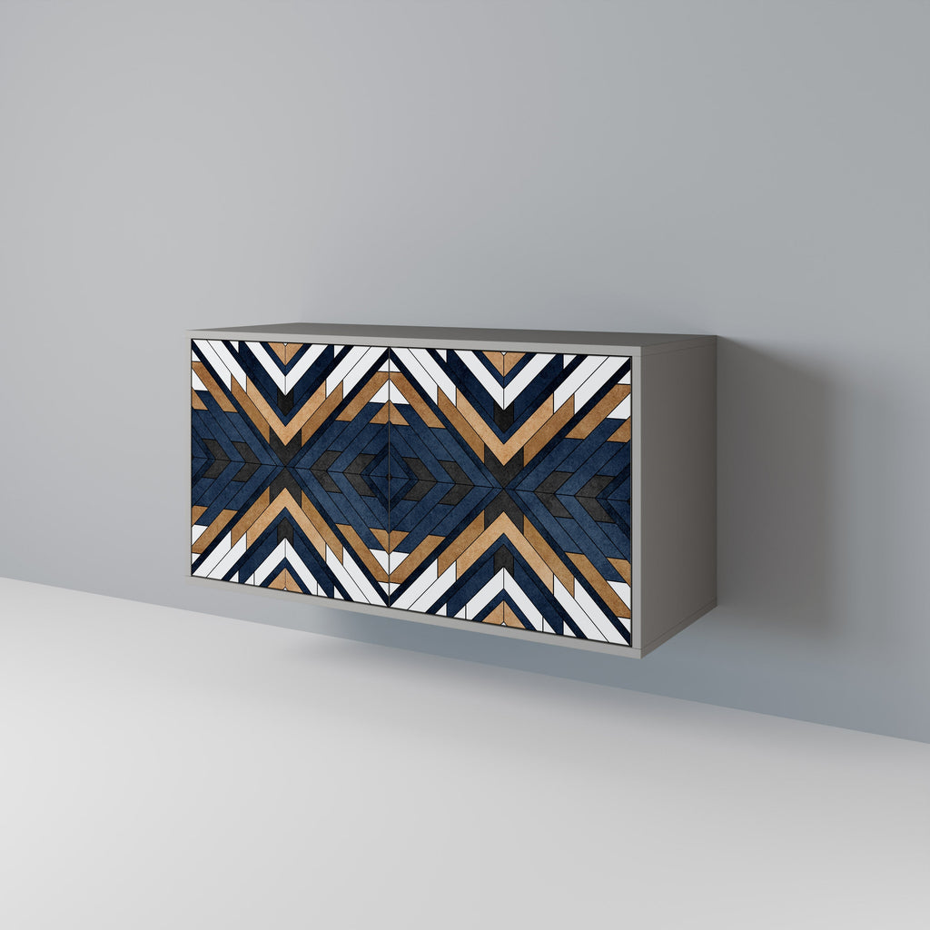 ARTFUL GEOMETRY 2-Door Sideboard in Grey Finish