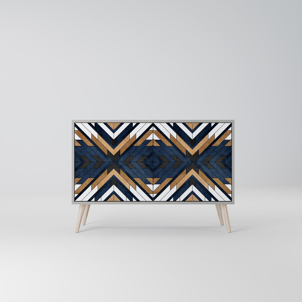 ARTFUL GEOMETRY 2-Door Sideboard in Grey Finish