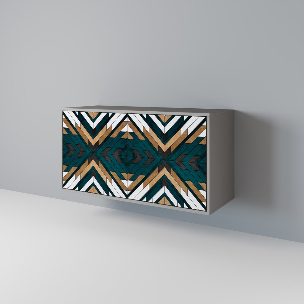 ARTISTIC GEOMETRY 2-Door Sideboard in Grey Finish