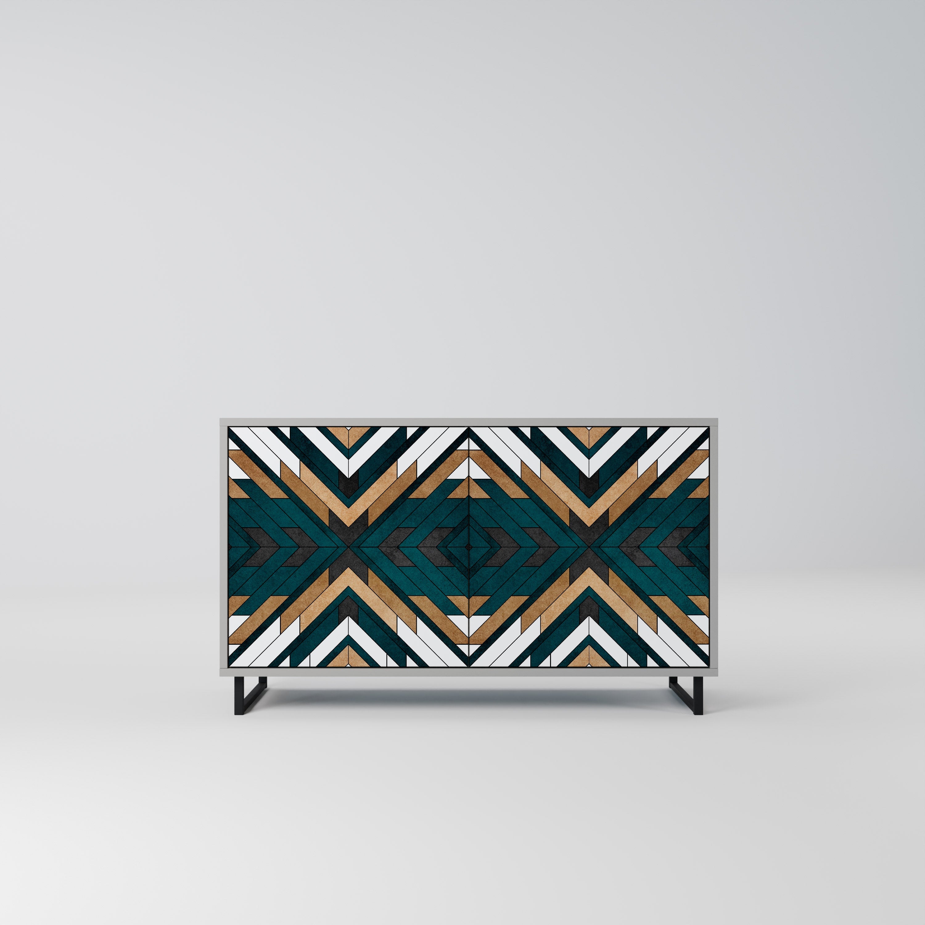 Μπουφές ARTISTIC GEOMETRIA με 2 πόρτες σε γκρι φινίρισμα