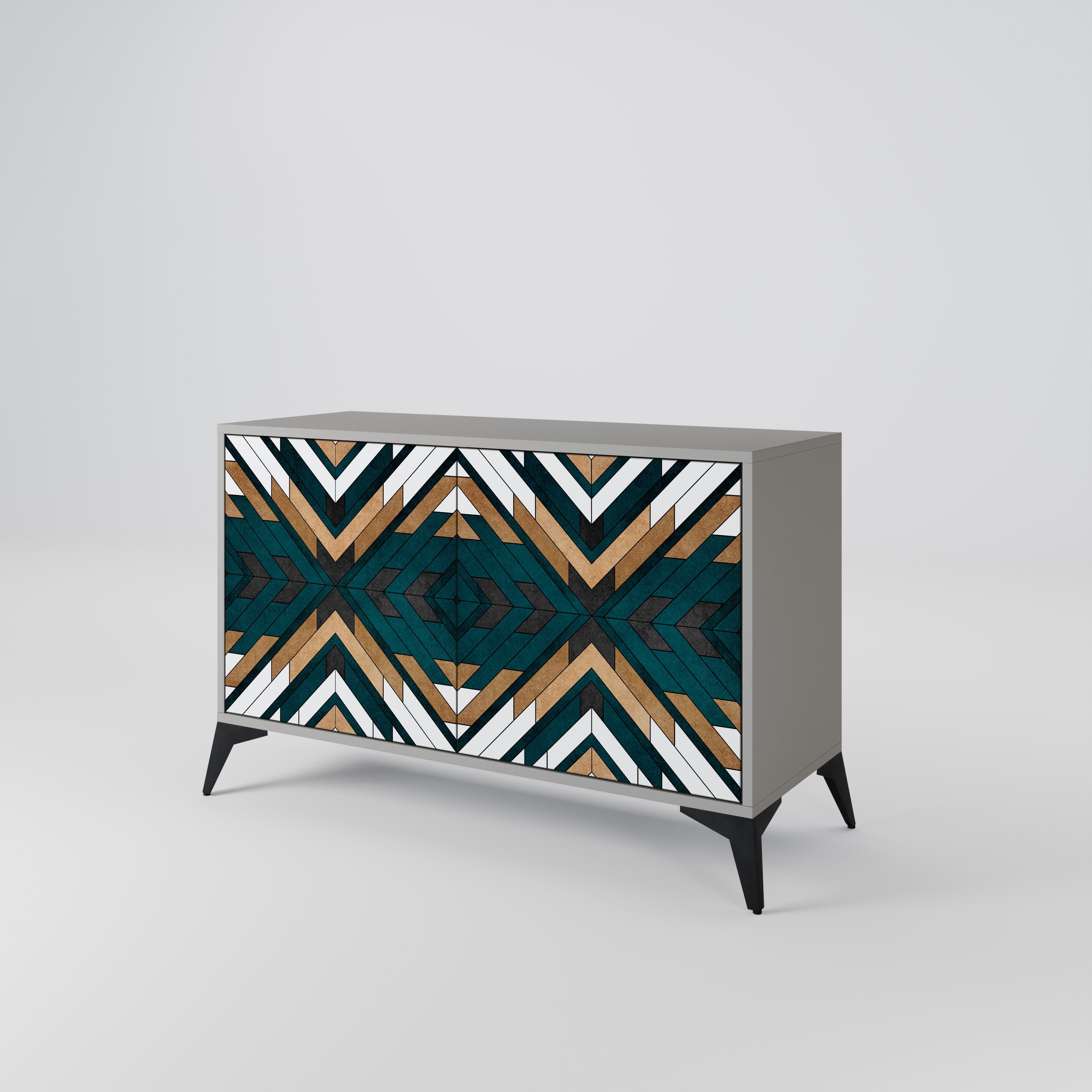 Μπουφές ARTISTIC GEOMETRIA με 2 πόρτες σε γκρι φινίρισμα