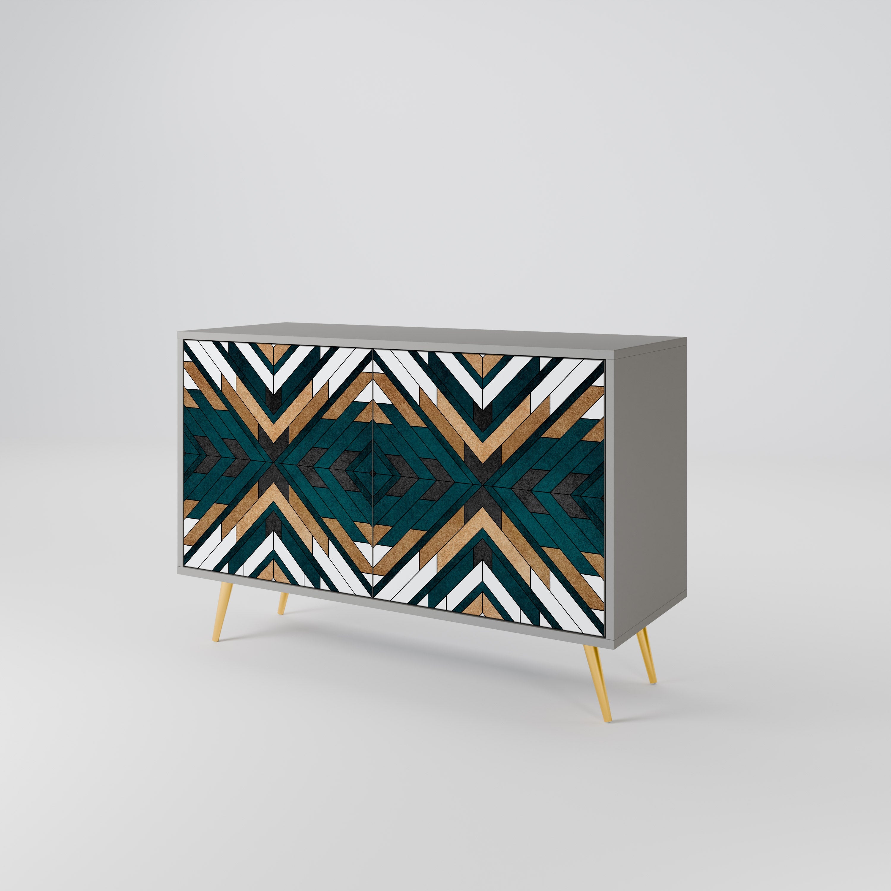 Μπουφές ARTISTIC GEOMETRIA με 2 πόρτες σε γκρι φινίρισμα