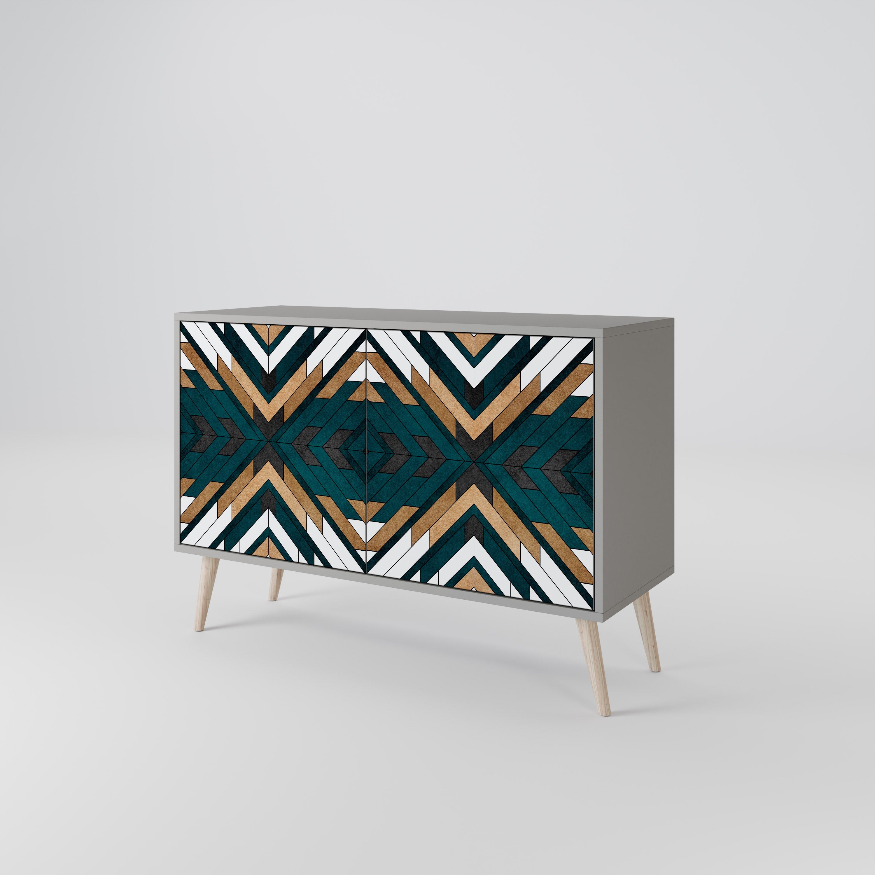 Μπουφές ARTISTIC GEOMETRIA με 2 πόρτες σε γκρι φινίρισμα