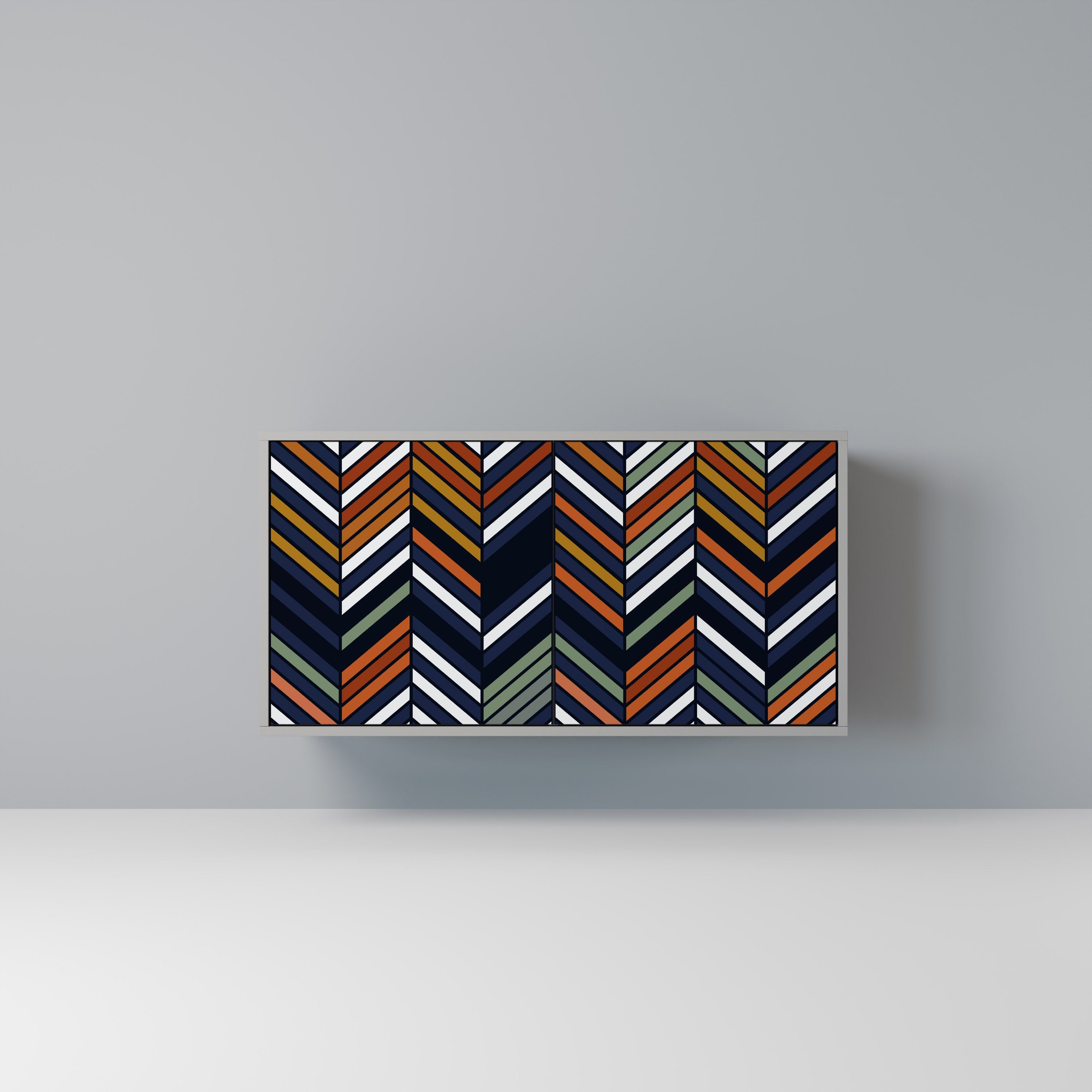 Μπουφές VIBRANT PATCHWORK με 2 πόρτες σε γκρι φινίρισμα