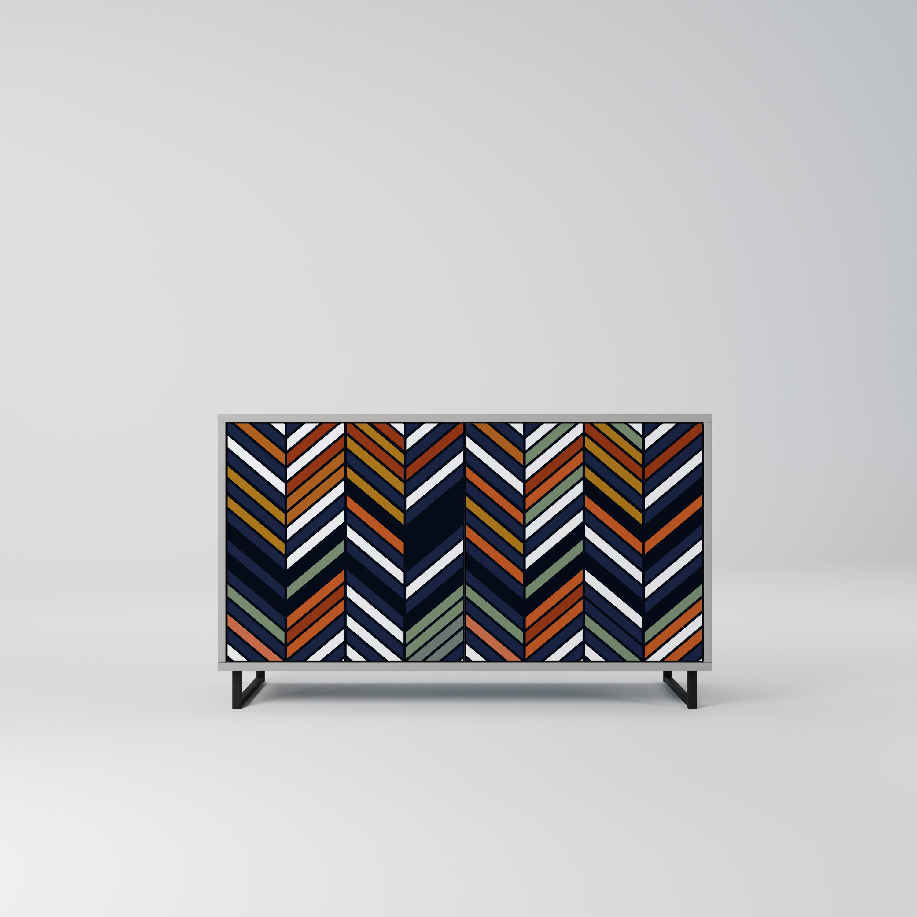 Μπουφές VIBRANT PATCHWORK με 2 πόρτες σε γκρι φινίρισμα