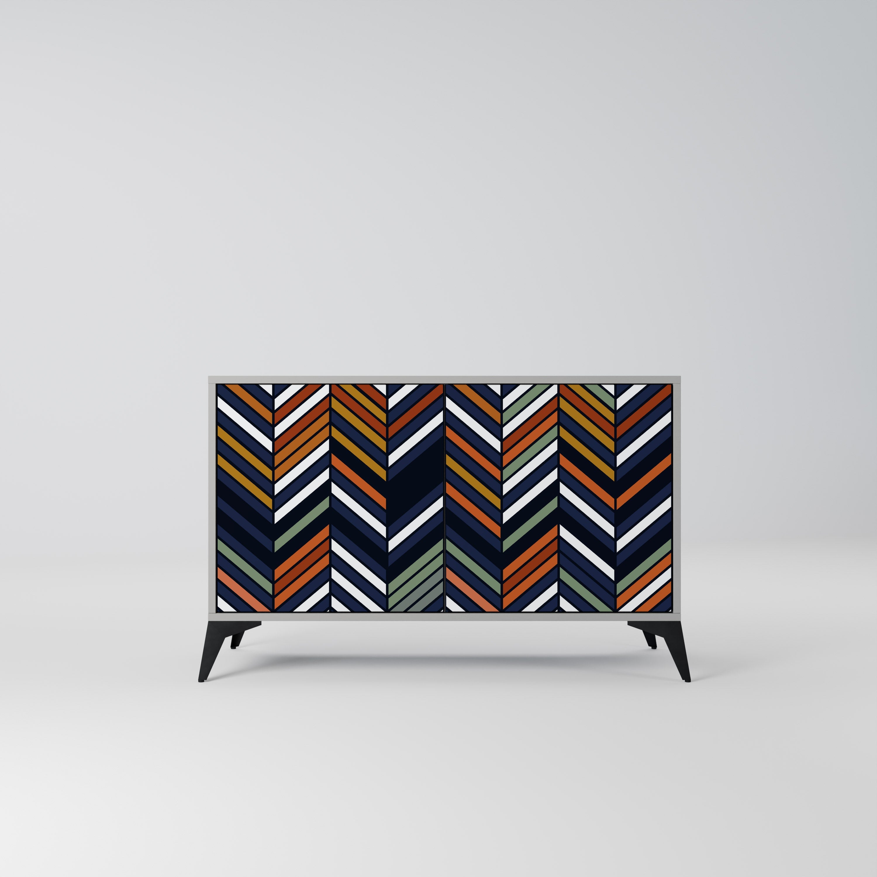 Μπουφές VIBRANT PATCHWORK με 2 πόρτες σε γκρι φινίρισμα