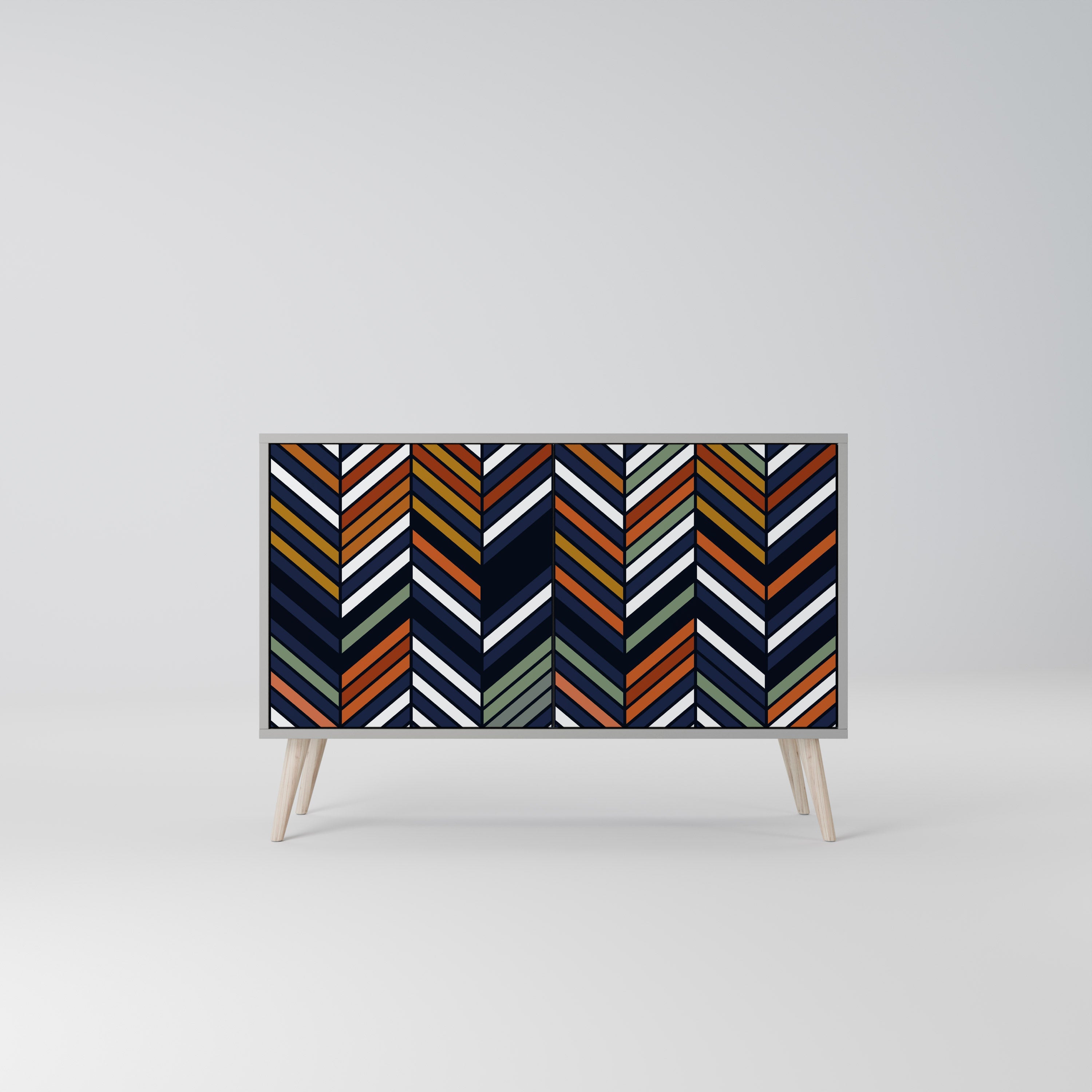 Μπουφές VIBRANT PATCHWORK με 2 πόρτες σε γκρι φινίρισμα