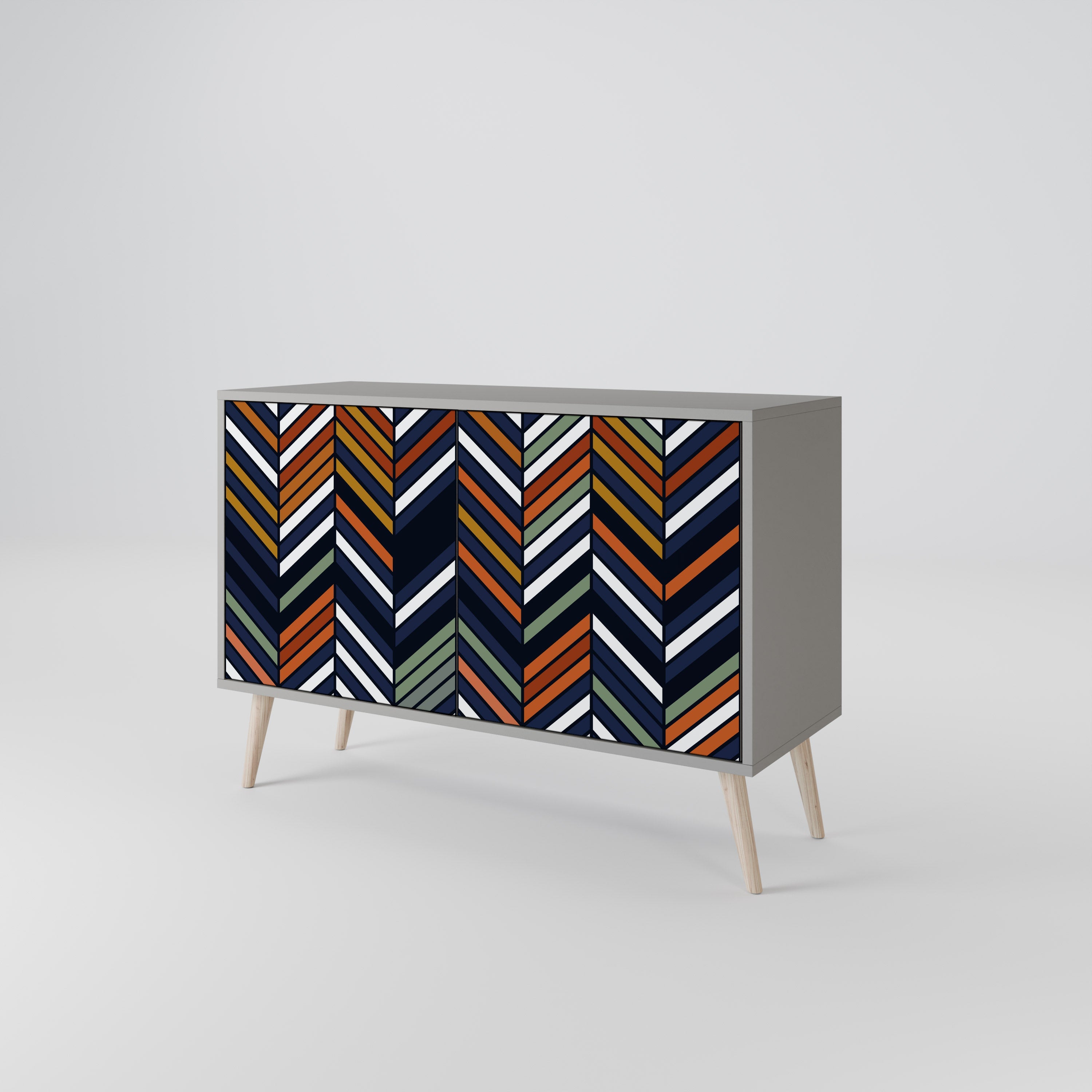 Μπουφές VIBRANT PATCHWORK με 2 πόρτες σε γκρι φινίρισμα