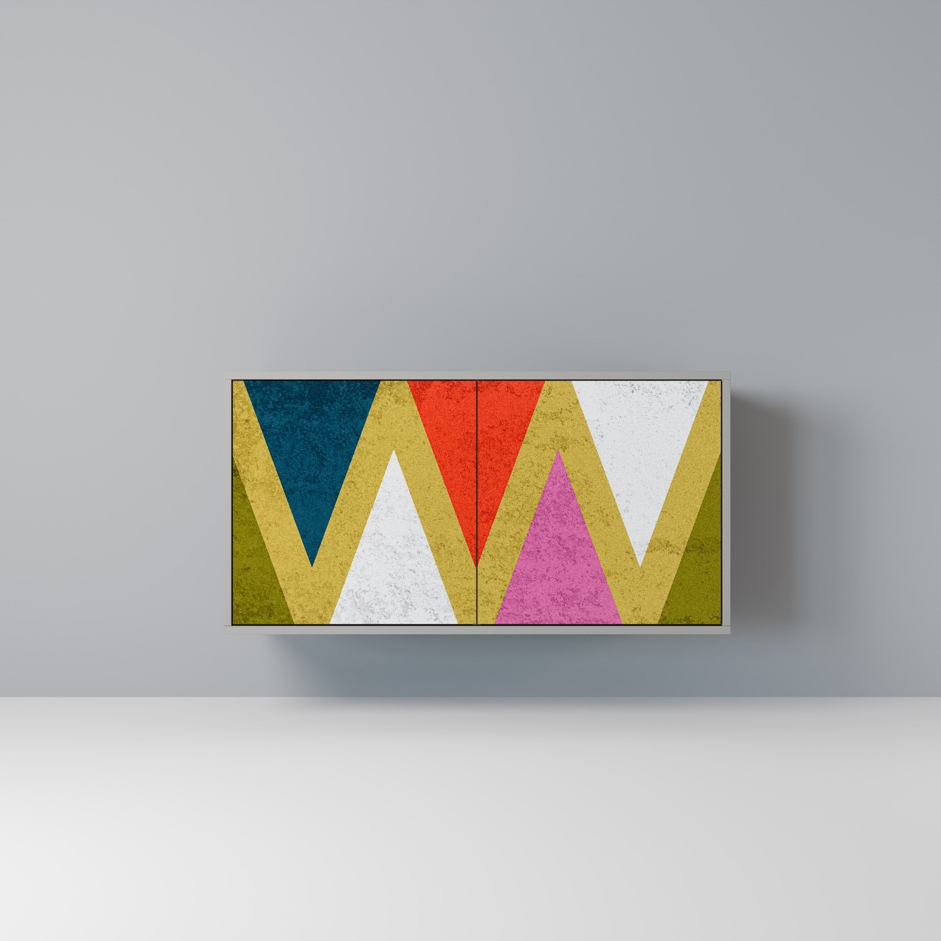 Μπουφές 2 θυρών COLORFUL TRIANGLES σε γκρι φινίρισμα