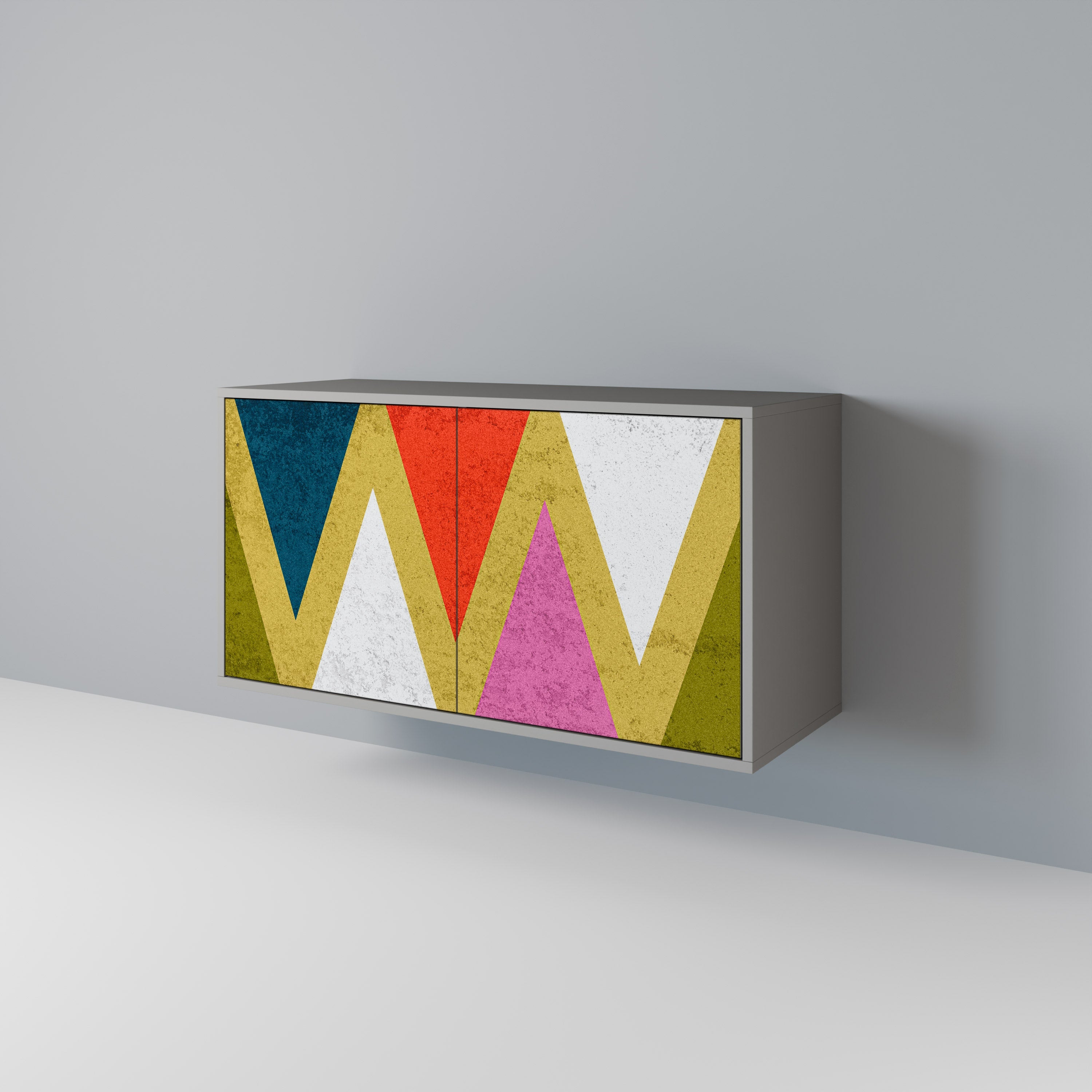 Μπουφές 2 θυρών COLORFUL TRIANGLES σε γκρι φινίρισμα