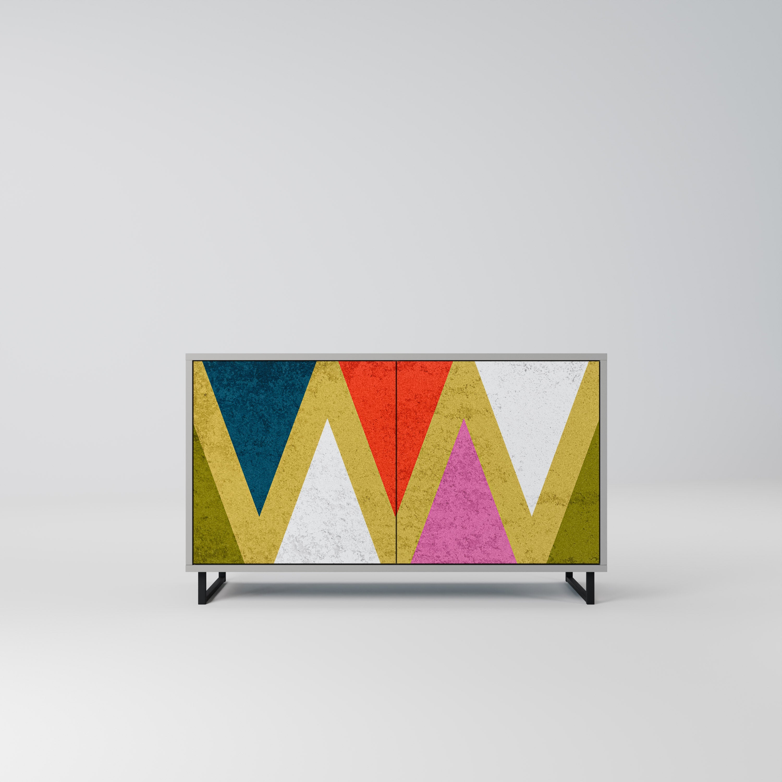 Μπουφές 2 θυρών COLORFUL TRIANGLES σε γκρι φινίρισμα