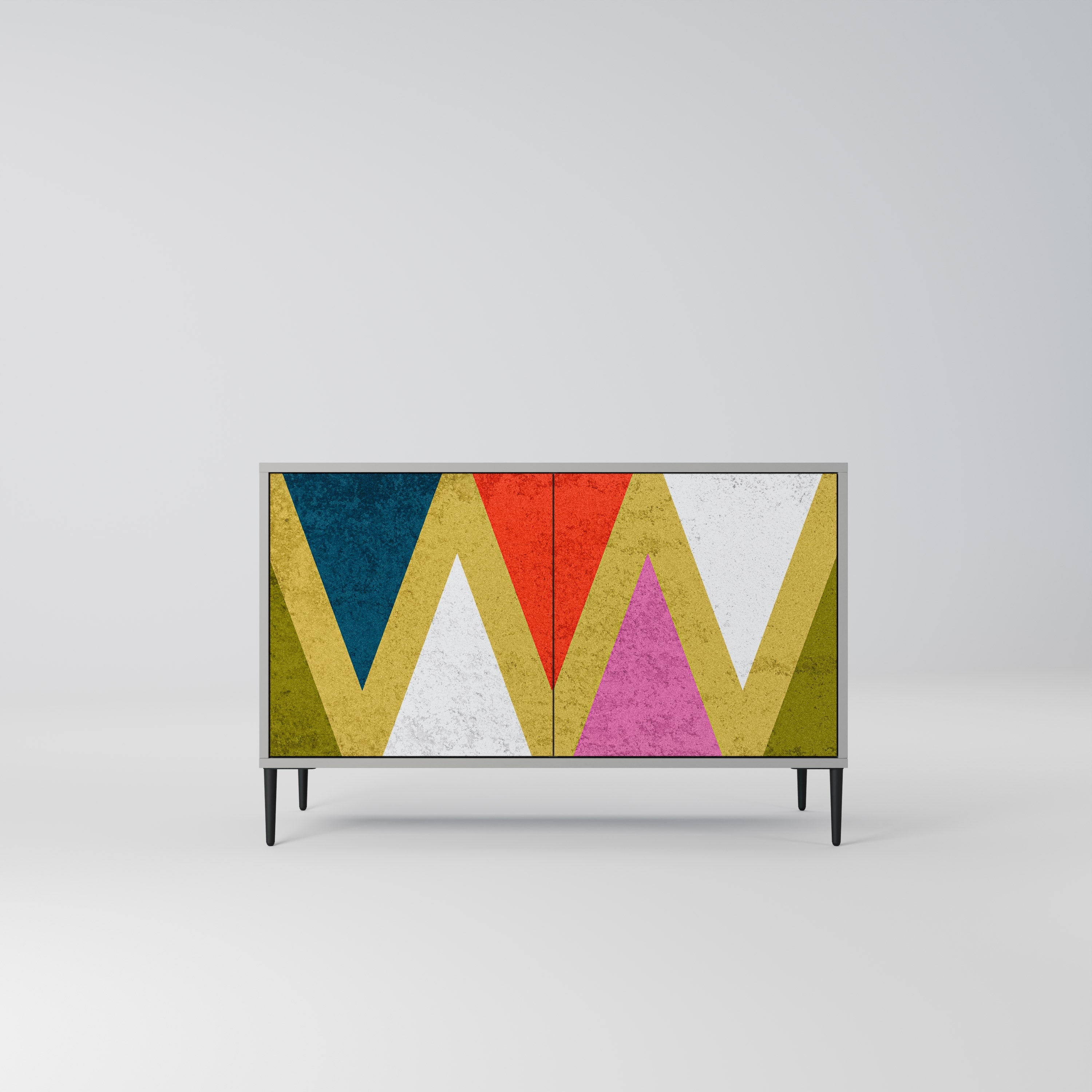 Μπουφές 2 θυρών COLORFUL TRIANGLES σε γκρι φινίρισμα