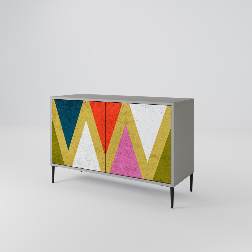 Μπουφές 2 θυρών COLORFUL TRIANGLES σε γκρι φινίρισμα