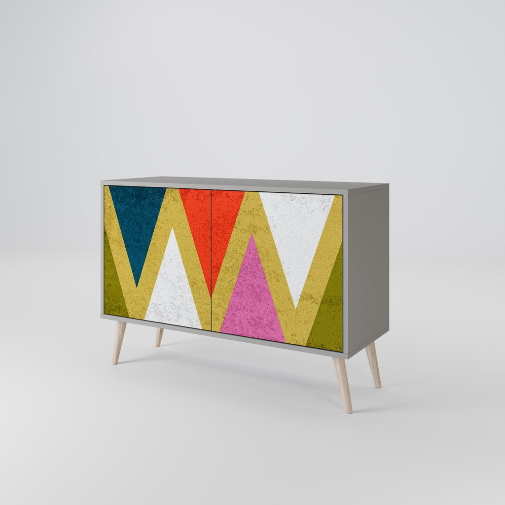 Μπουφές 2 θυρών COLORFUL TRIANGLES σε γκρι φινίρισμα