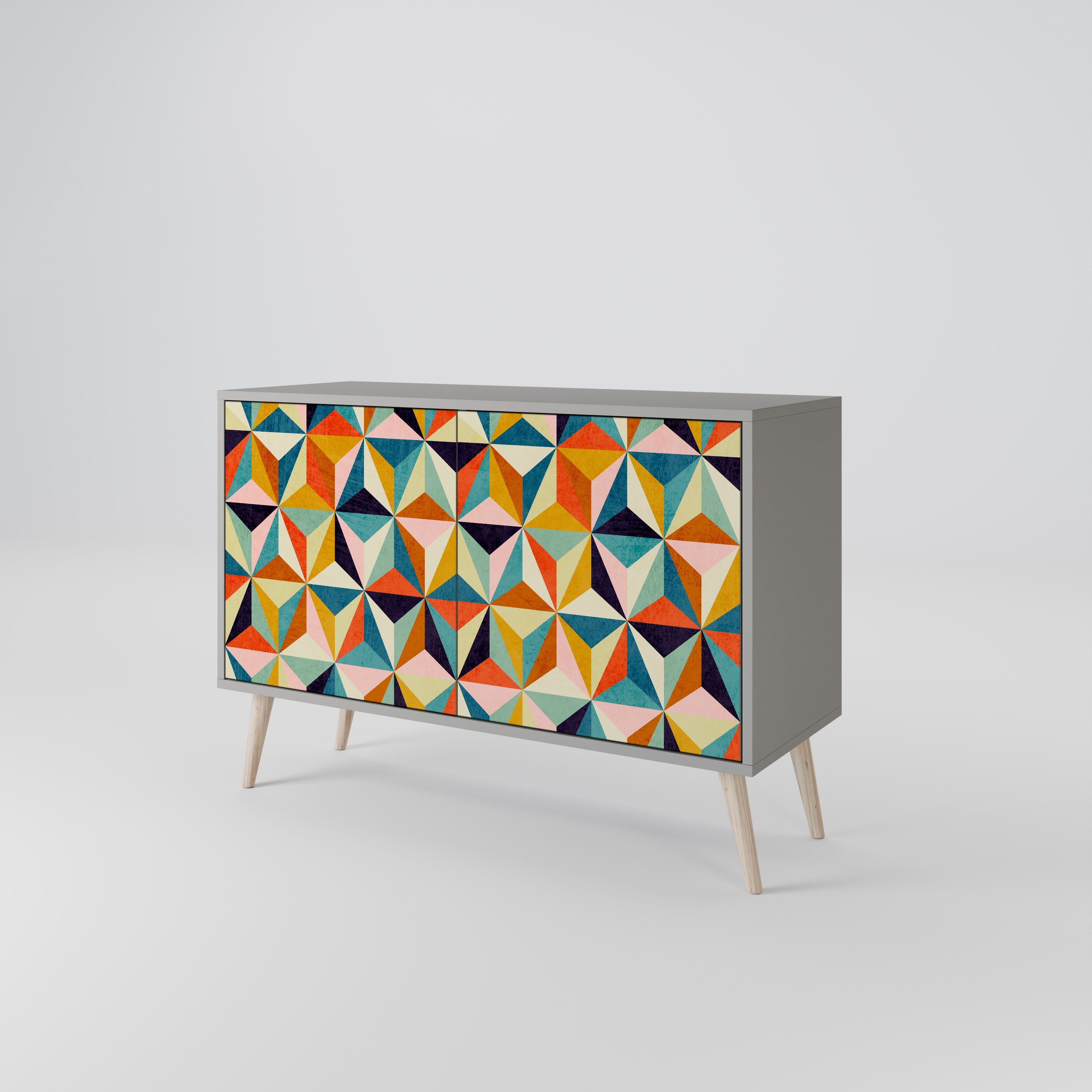 Μπουφές TESSELATE TREASURES με 2 πόρτες σε γκρι φινίρισμα