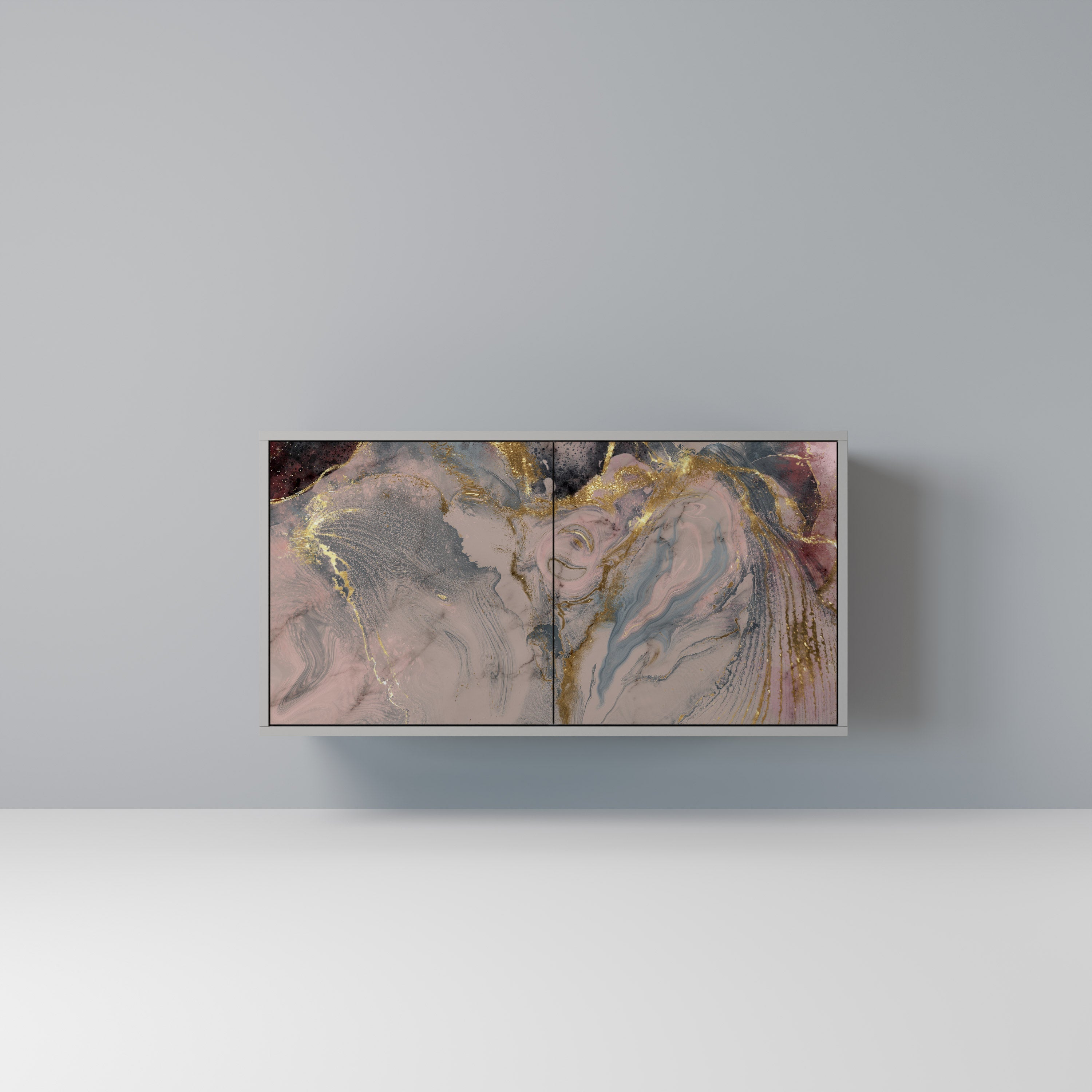 Μπουφές 2 θυρών GILDED SWIRLS σε γκρι φινίρισμα