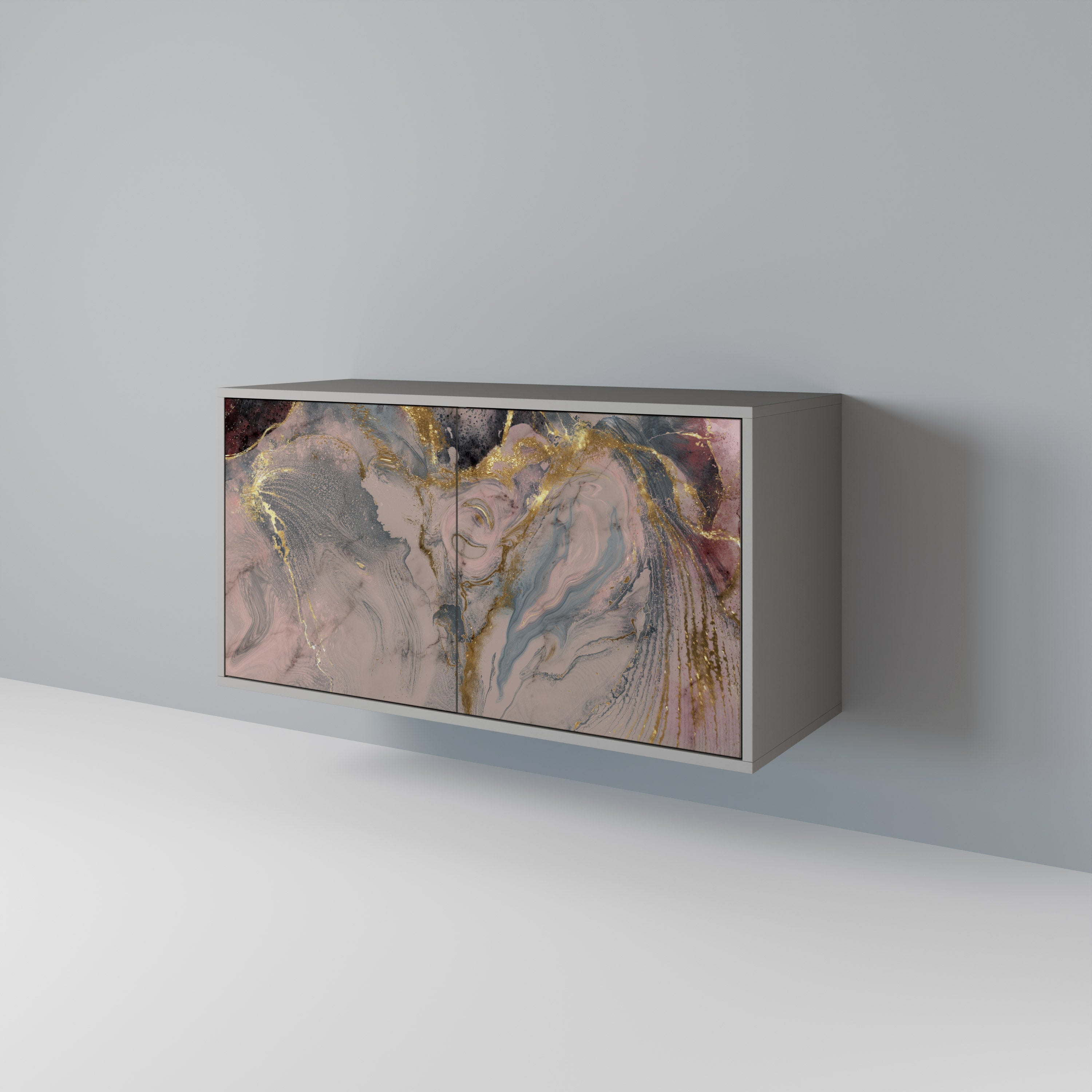 Μπουφές 2 θυρών GILDED SWIRLS σε γκρι φινίρισμα