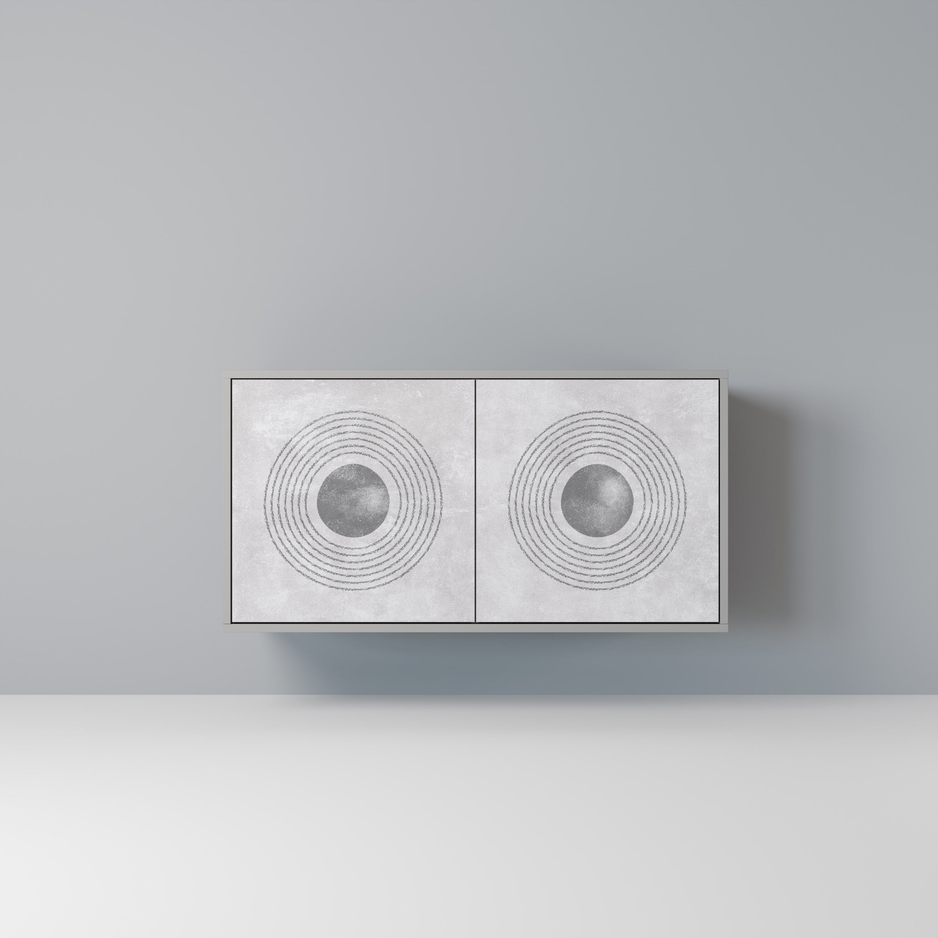 Μπουφές SOLID CIRCLES με 2 πόρτες σε γκρι φινίρισμα