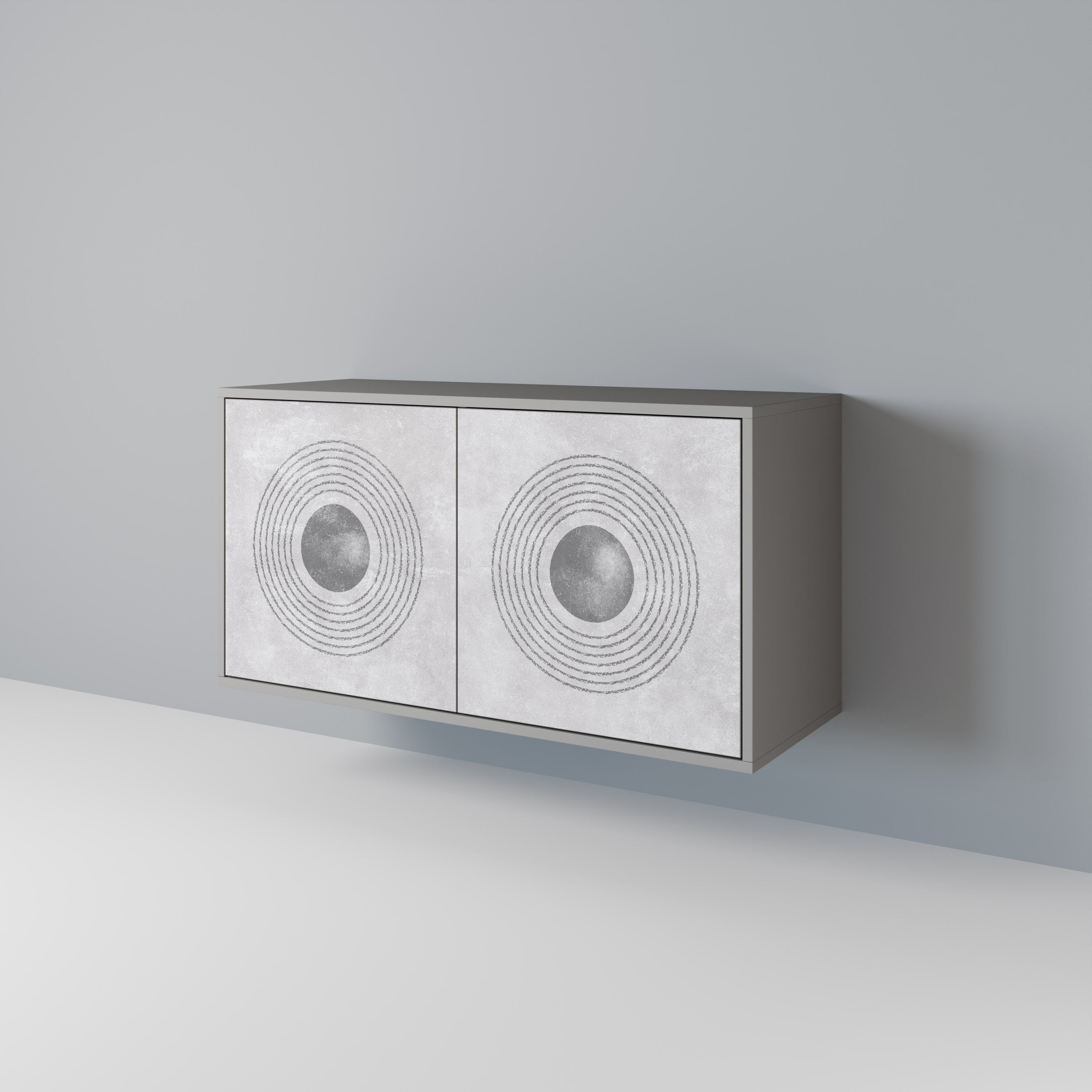 Μπουφές SOLID CIRCLES με 2 πόρτες σε γκρι φινίρισμα