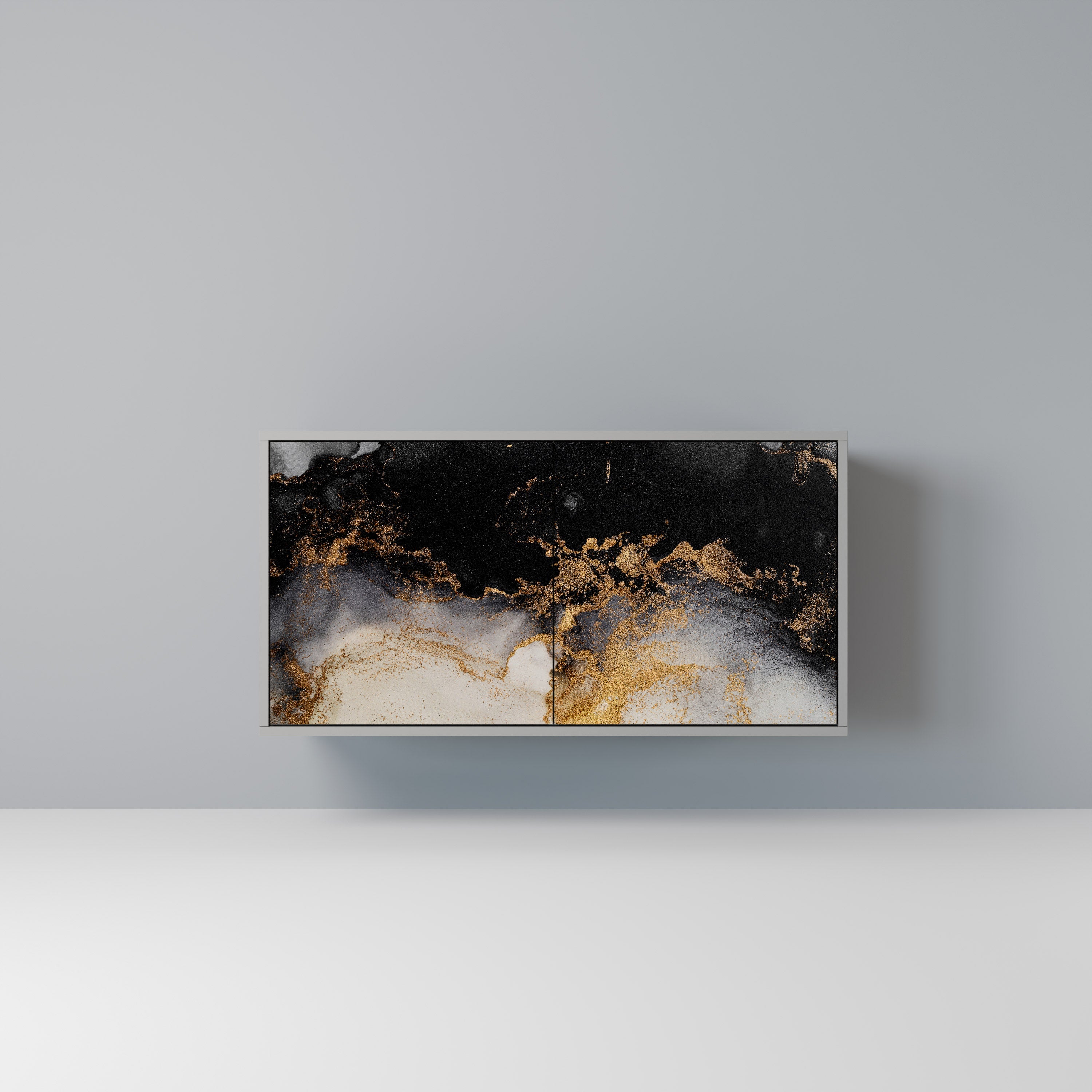 Μπουφές MARBLE OF TOMMORROW με 2 πόρτες σε γκρι φινίρισμα