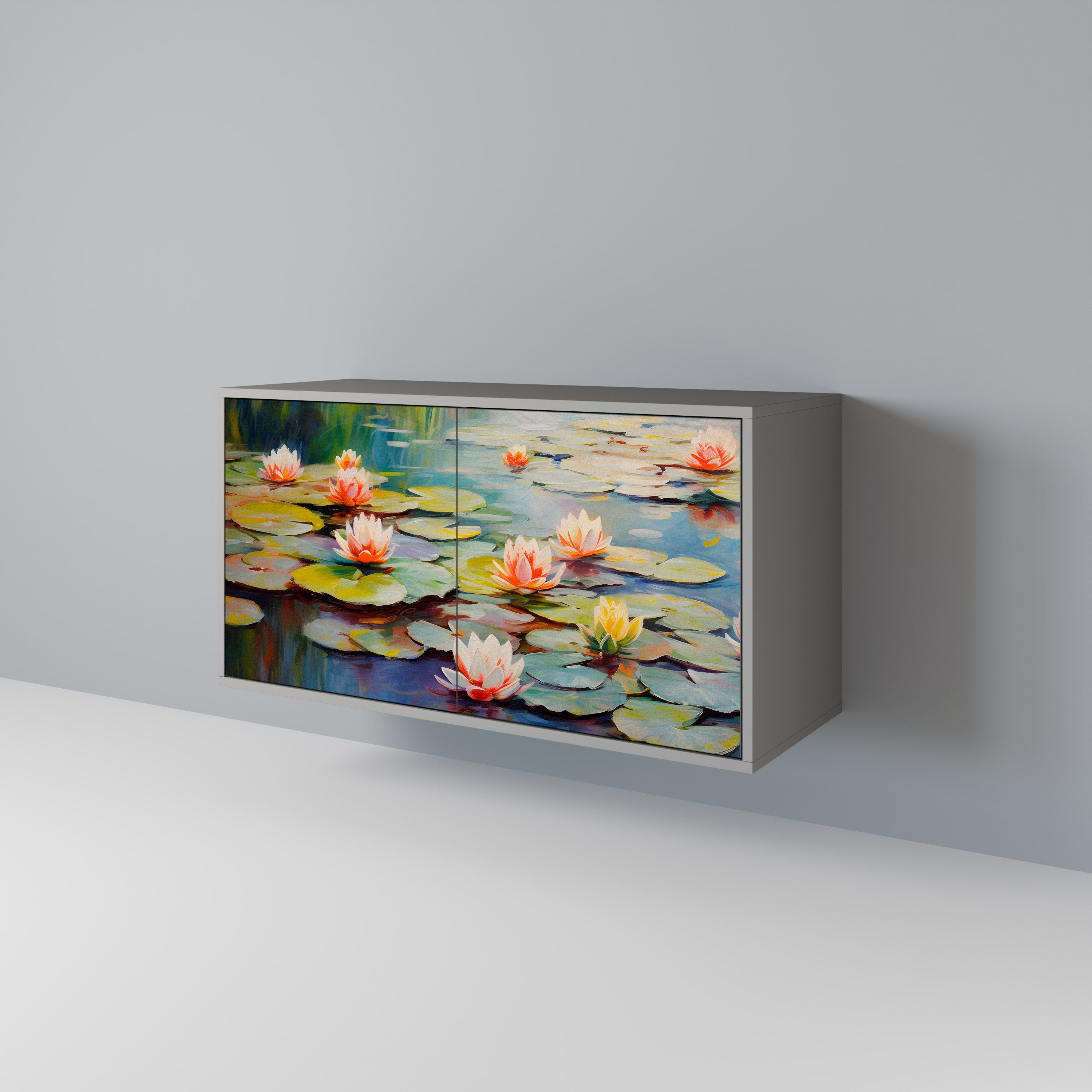 Μπουφές BLOOMING WATERS με 2 πόρτες σε γκρι φινίρισμα