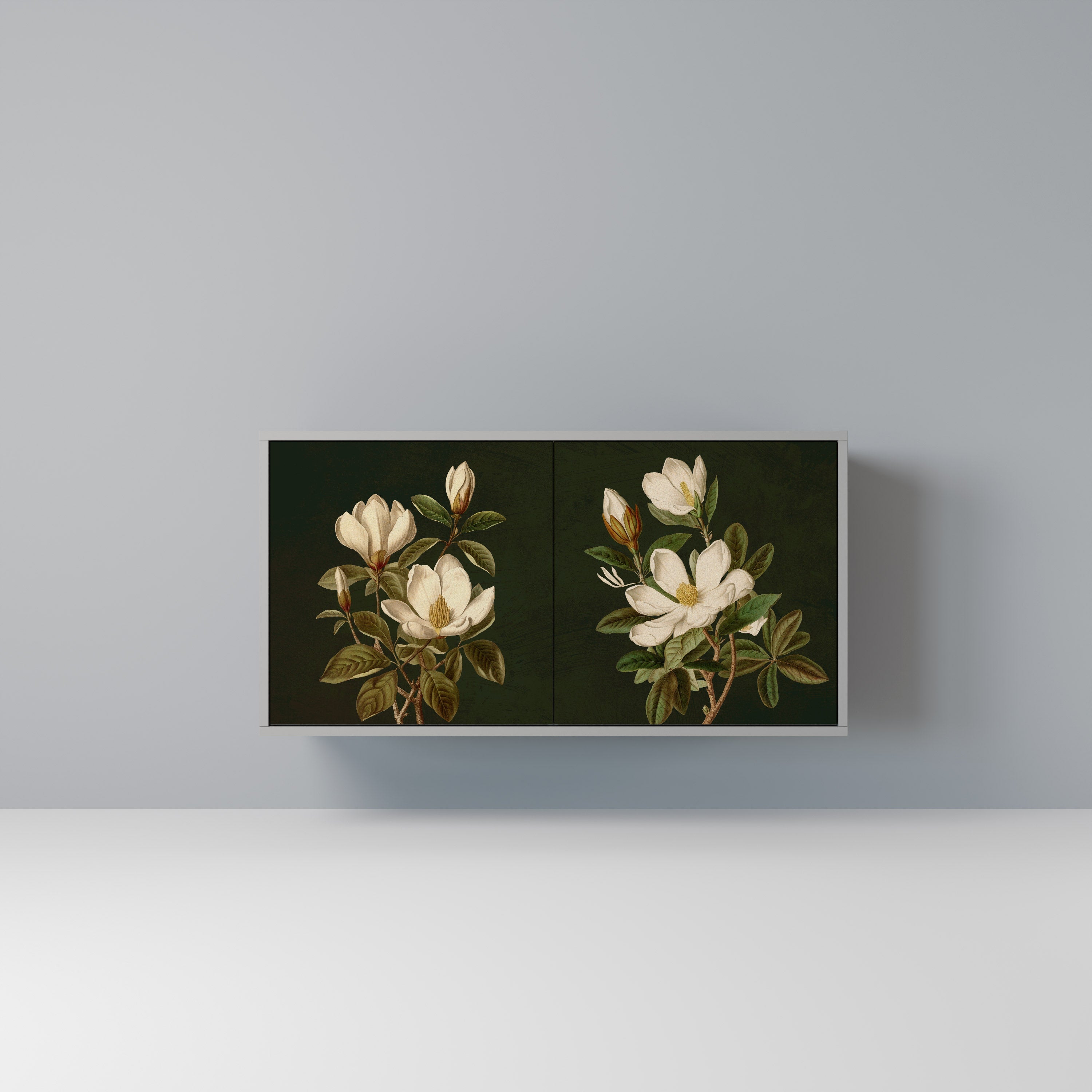 Μπουφές FLORAL NOIR με 2 πόρτες σε γκρι φινίρισμα
