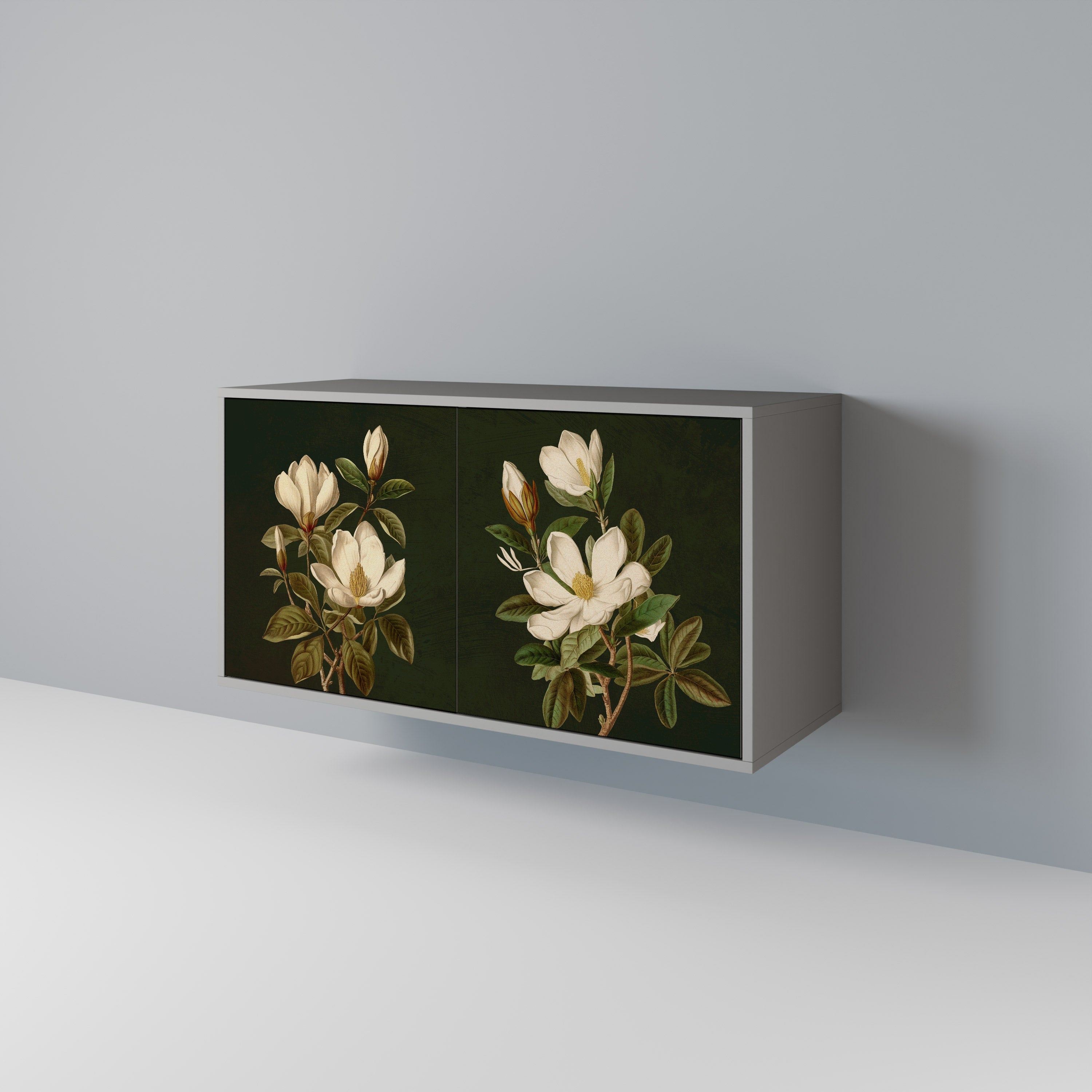 Μπουφές FLORAL NOIR με 2 πόρτες σε γκρι φινίρισμα