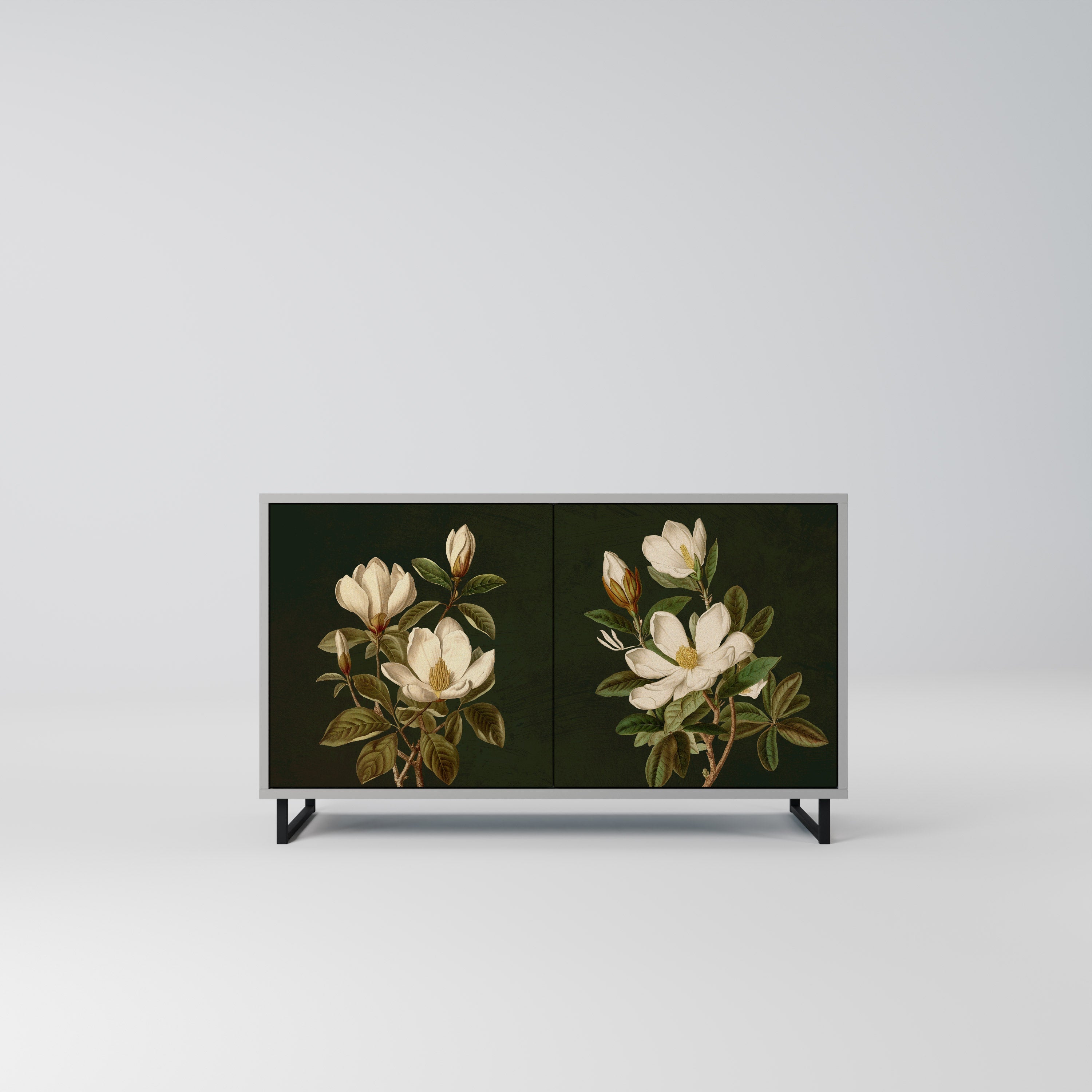 Μπουφές FLORAL NOIR με 2 πόρτες σε γκρι φινίρισμα
