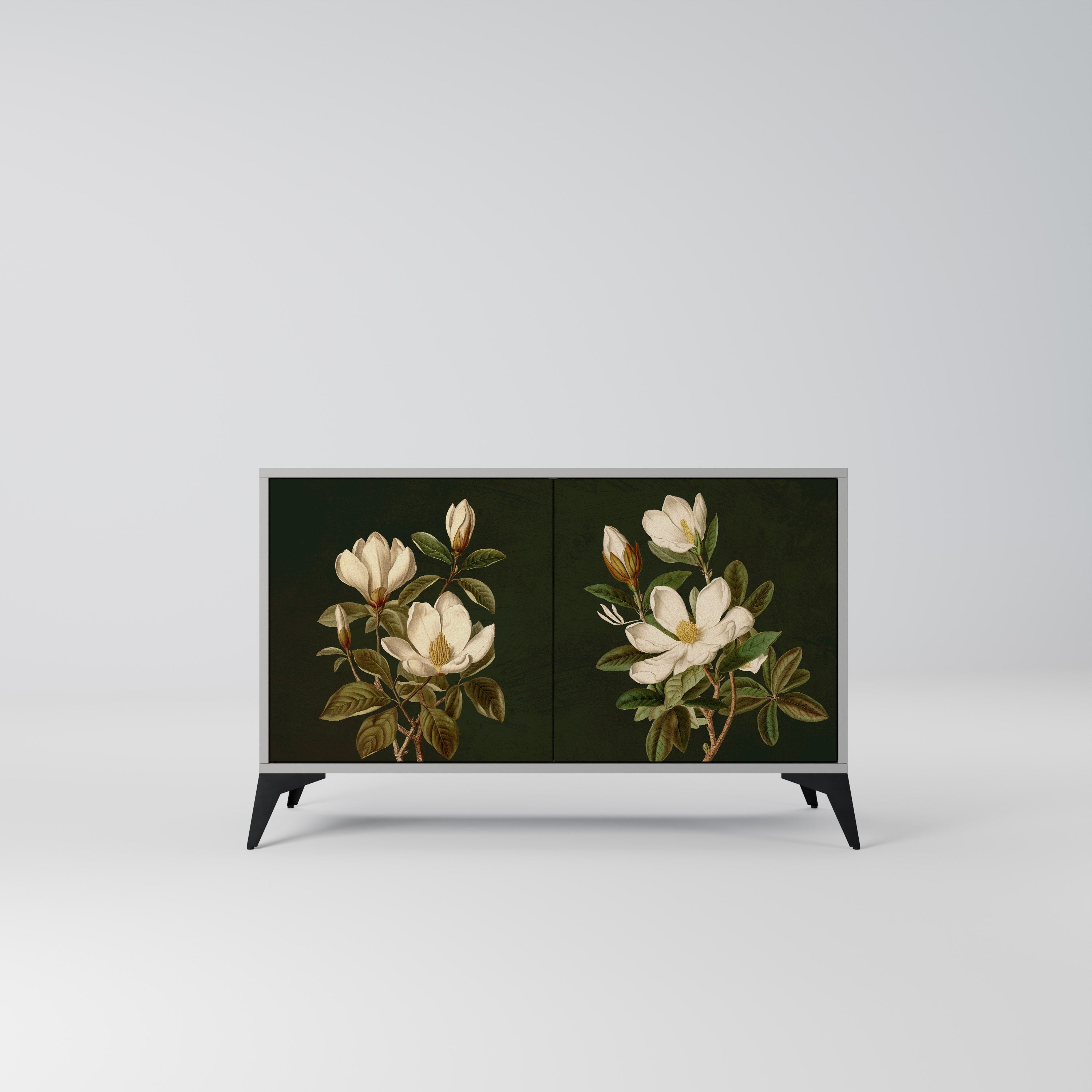 Μπουφές FLORAL NOIR με 2 πόρτες σε γκρι φινίρισμα
