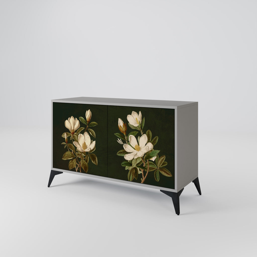 Μπουφές FLORAL NOIR με 2 πόρτες σε γκρι φινίρισμα