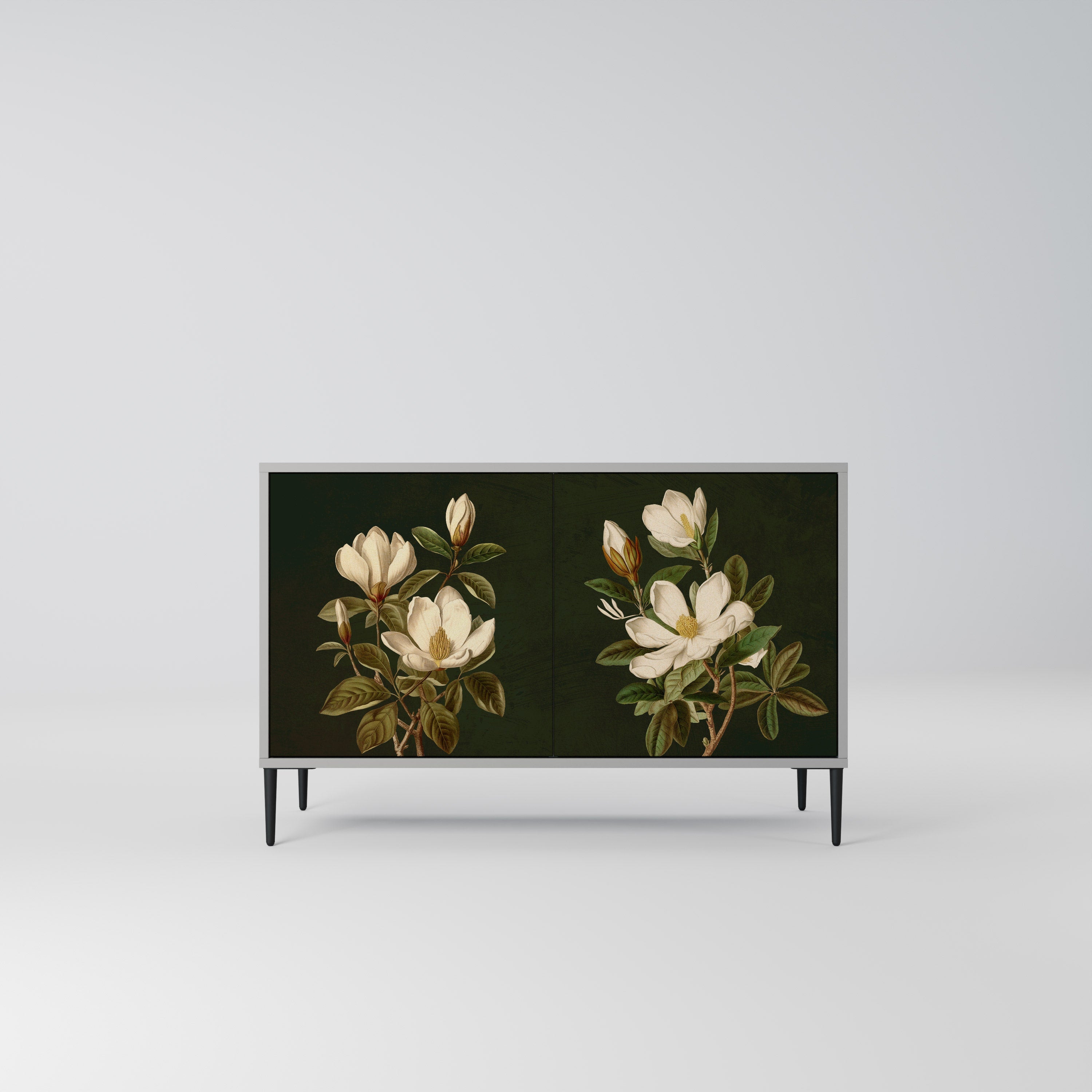 Μπουφές FLORAL NOIR με 2 πόρτες σε γκρι φινίρισμα