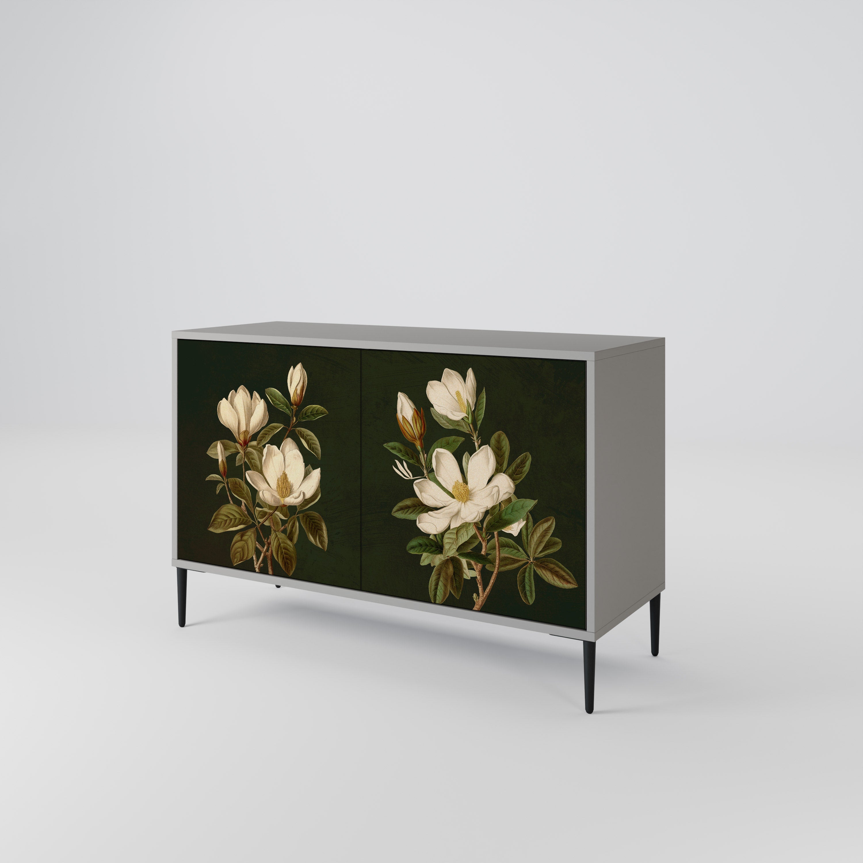 Μπουφές FLORAL NOIR με 2 πόρτες σε γκρι φινίρισμα