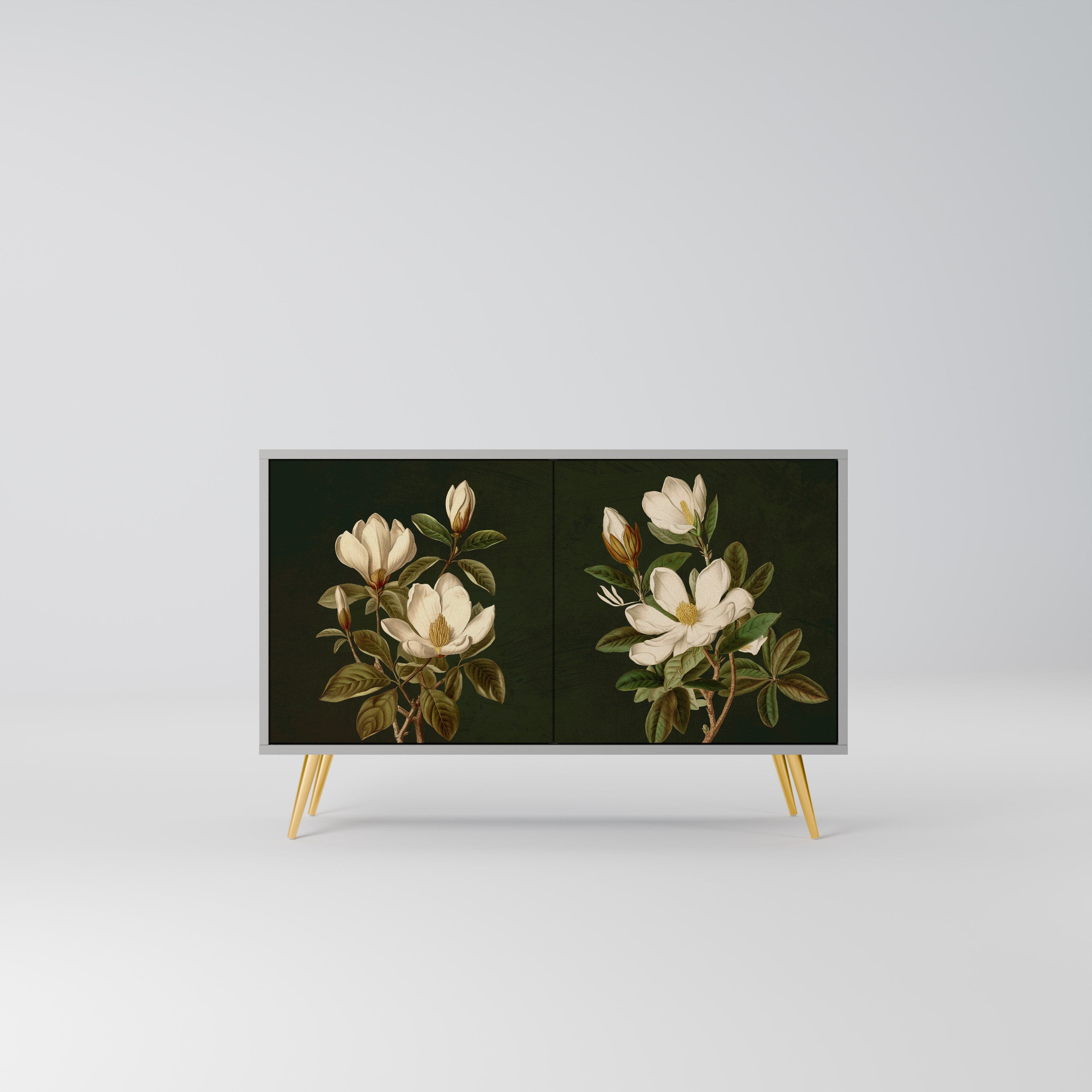 Μπουφές FLORAL NOIR με 2 πόρτες σε γκρι φινίρισμα